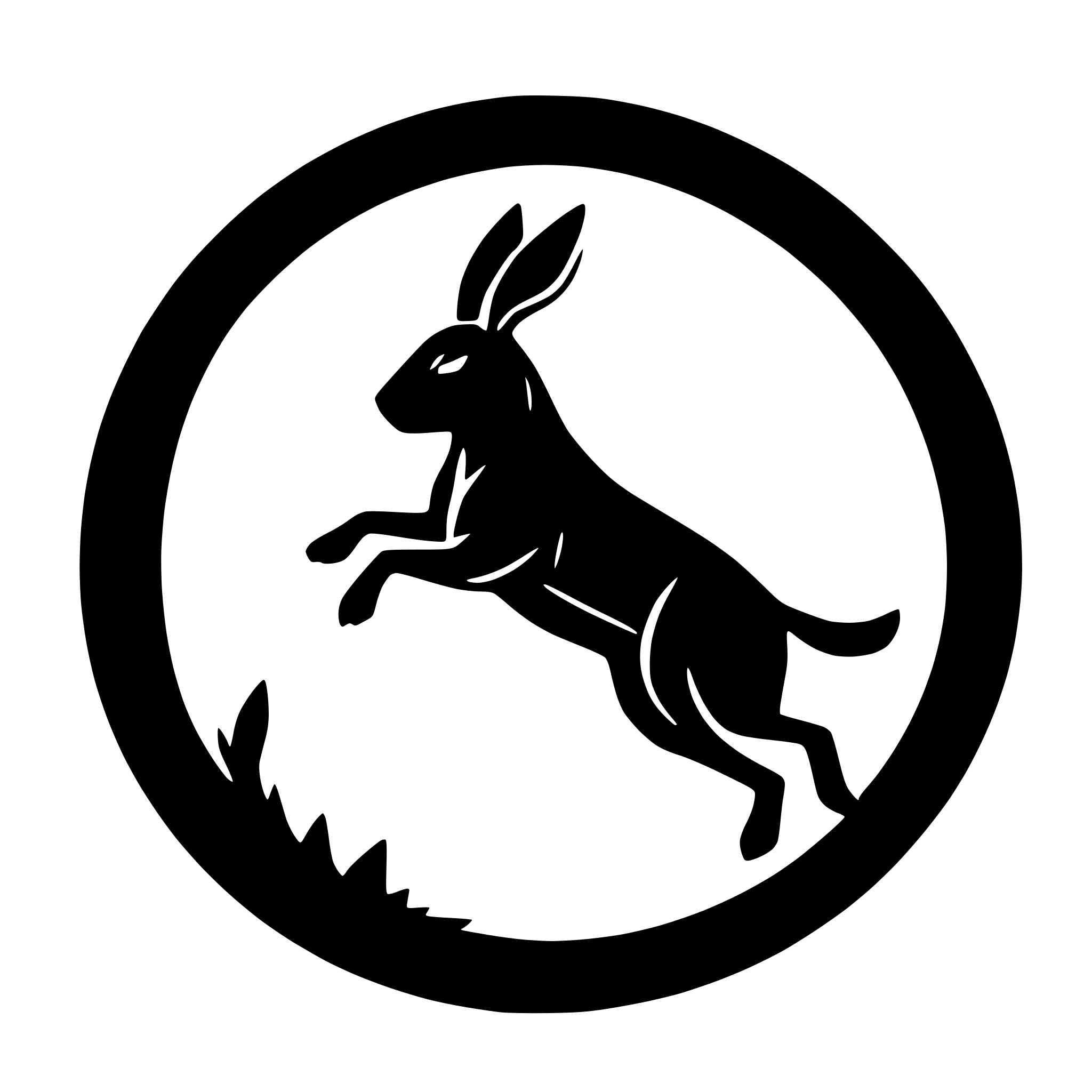 AI-generated SVG of 'Leaping heraldic hare silhouette'