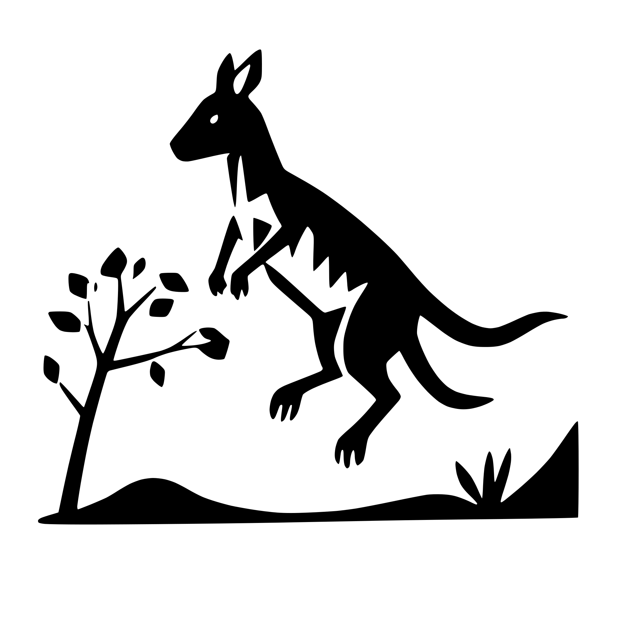 AI-generated SVG of a kangaroo jumping in outback