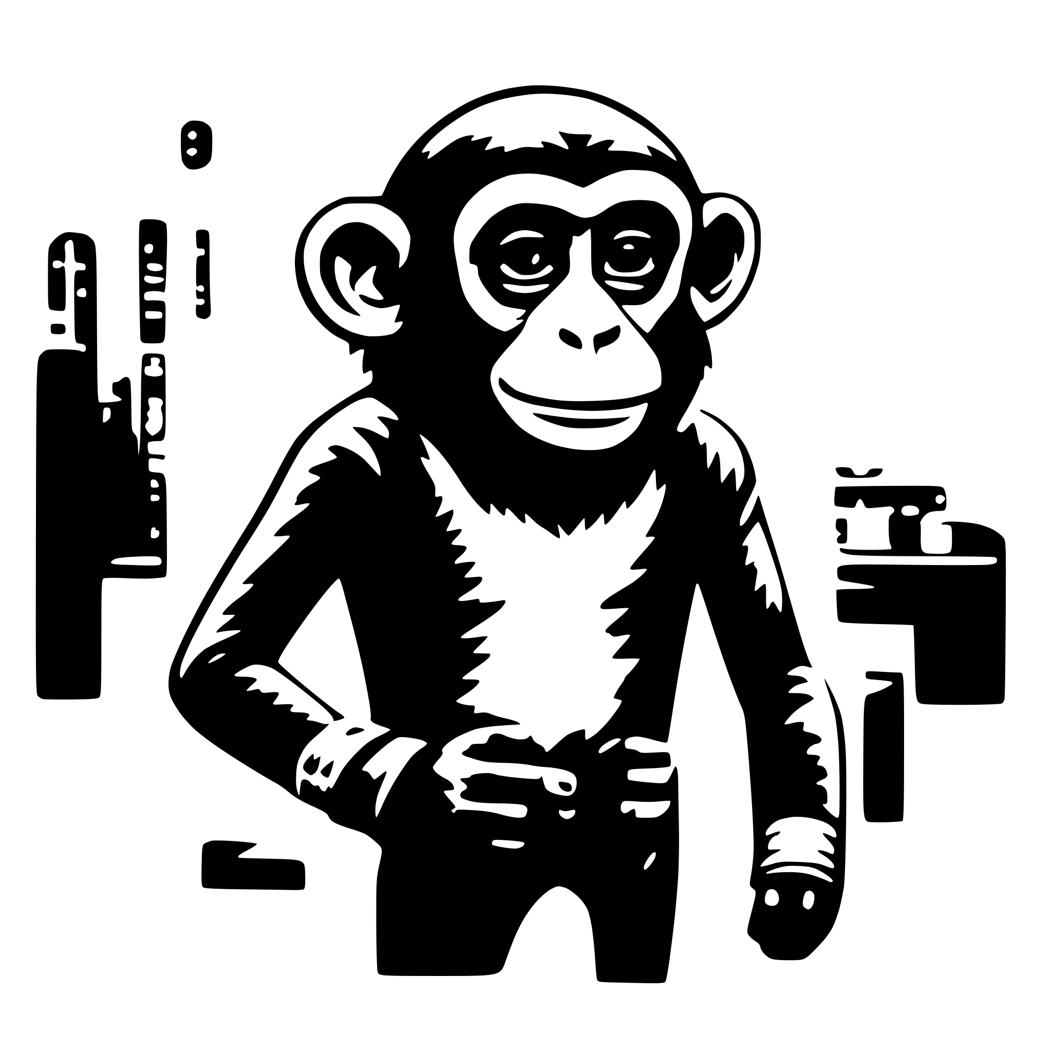 AI-generated SVG of a a monkey at a disco