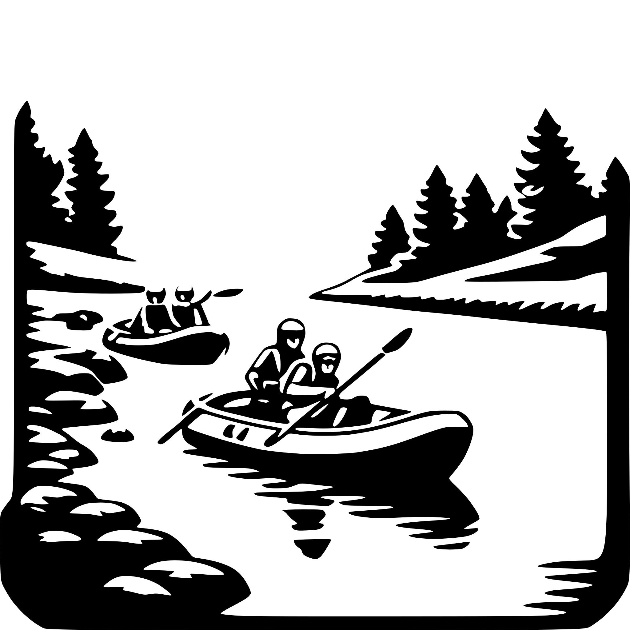 AI-generated SVG of a river rafting