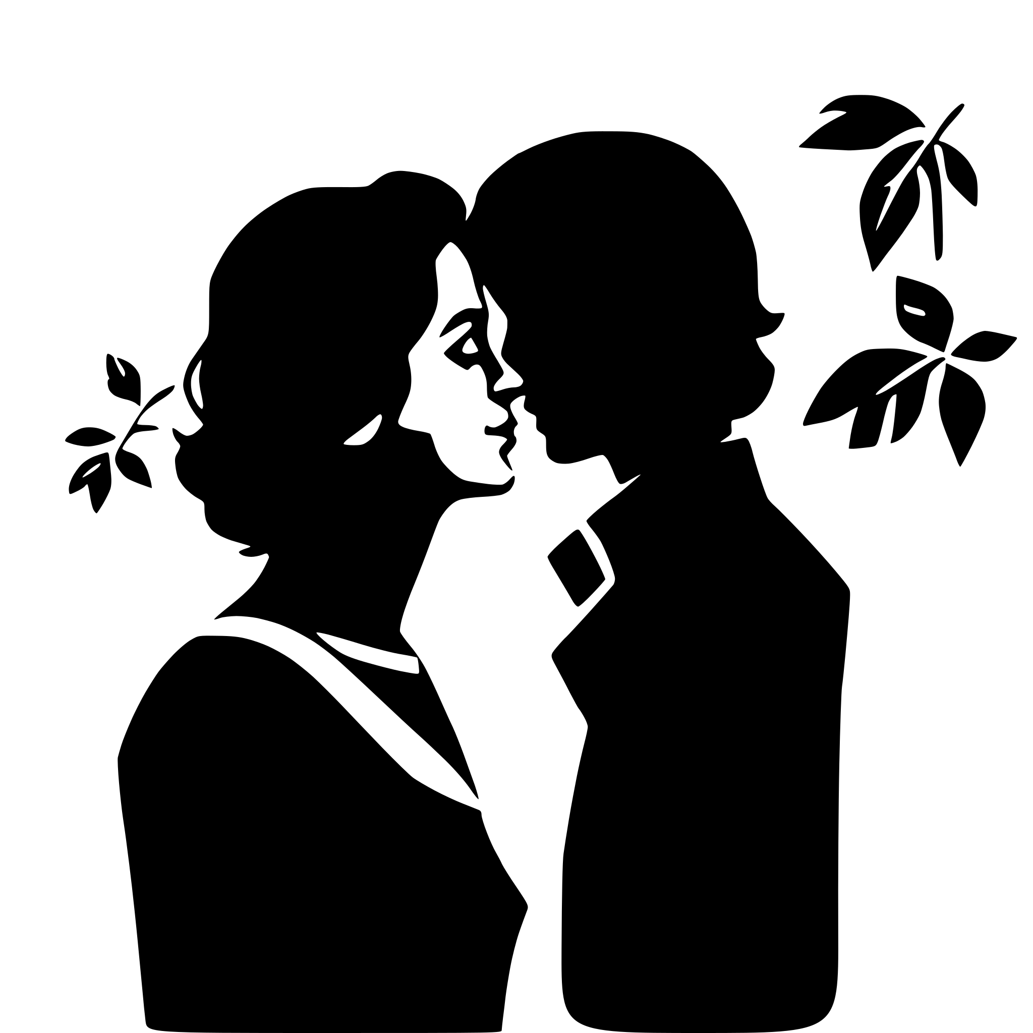 AI-generated SVG of 'silhouetted couple kissing'