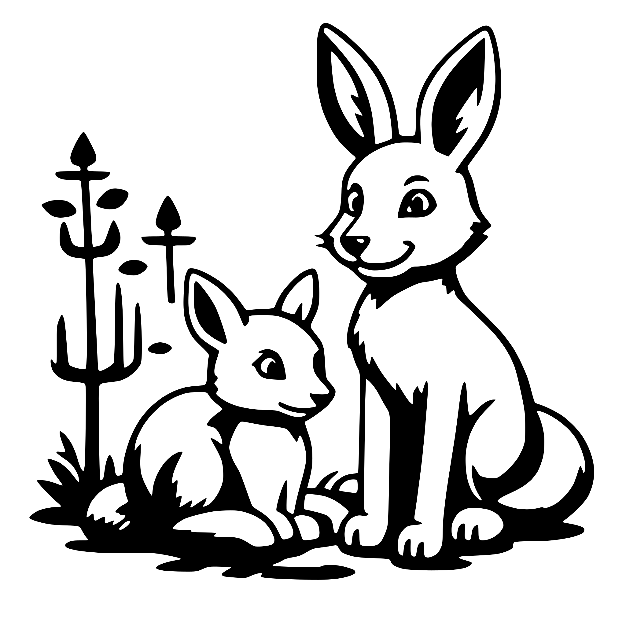 AI-generated SVG of a fox and rabbit