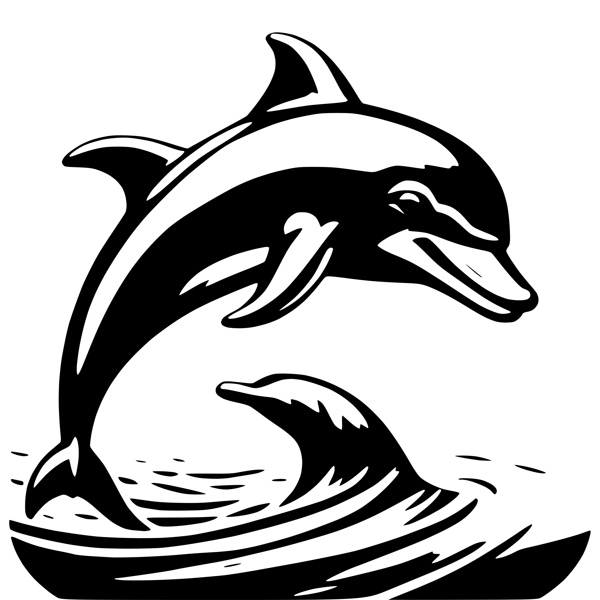 AI-generated SVG of 'dolphin, swimming'
