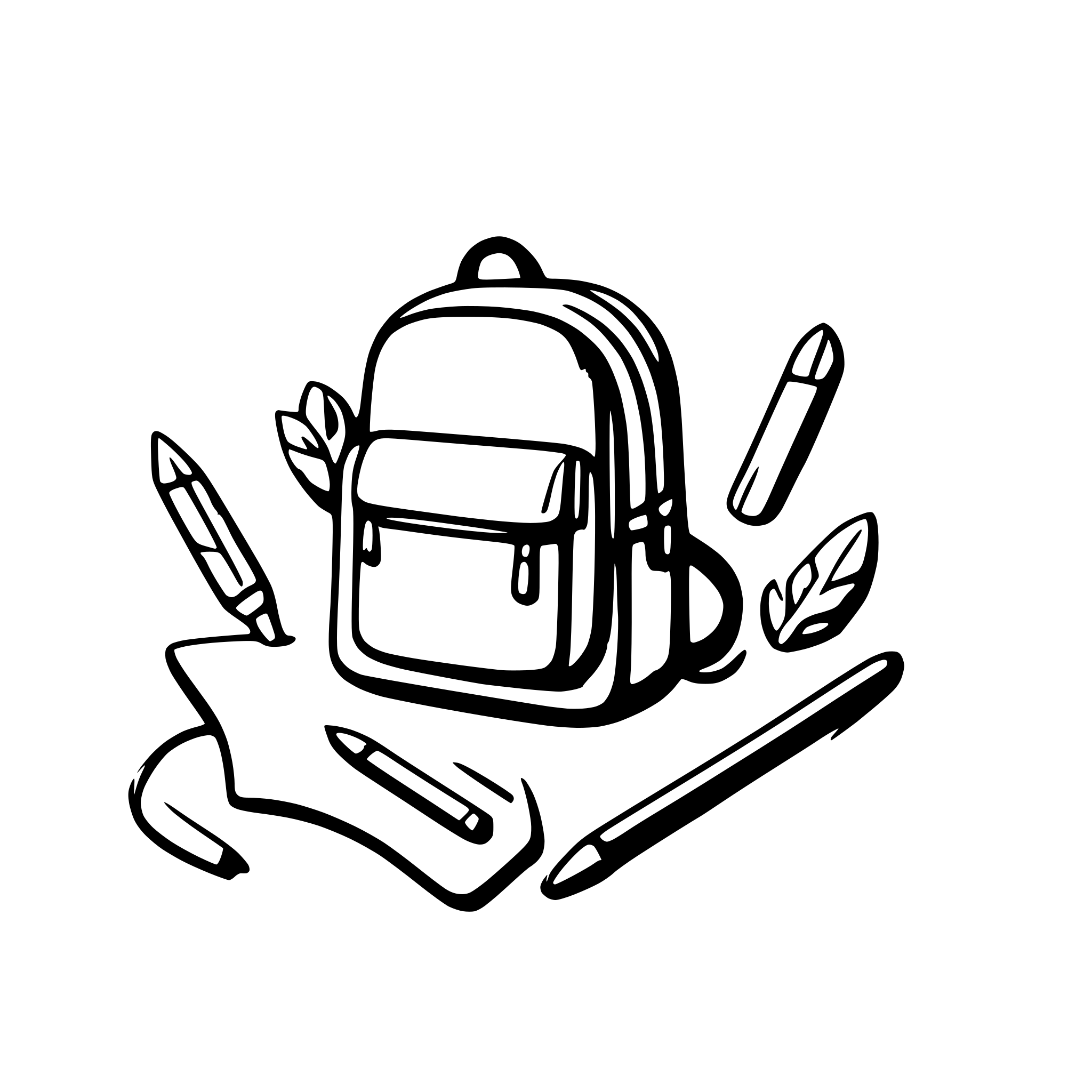 AI-generated SVG of 'school items'