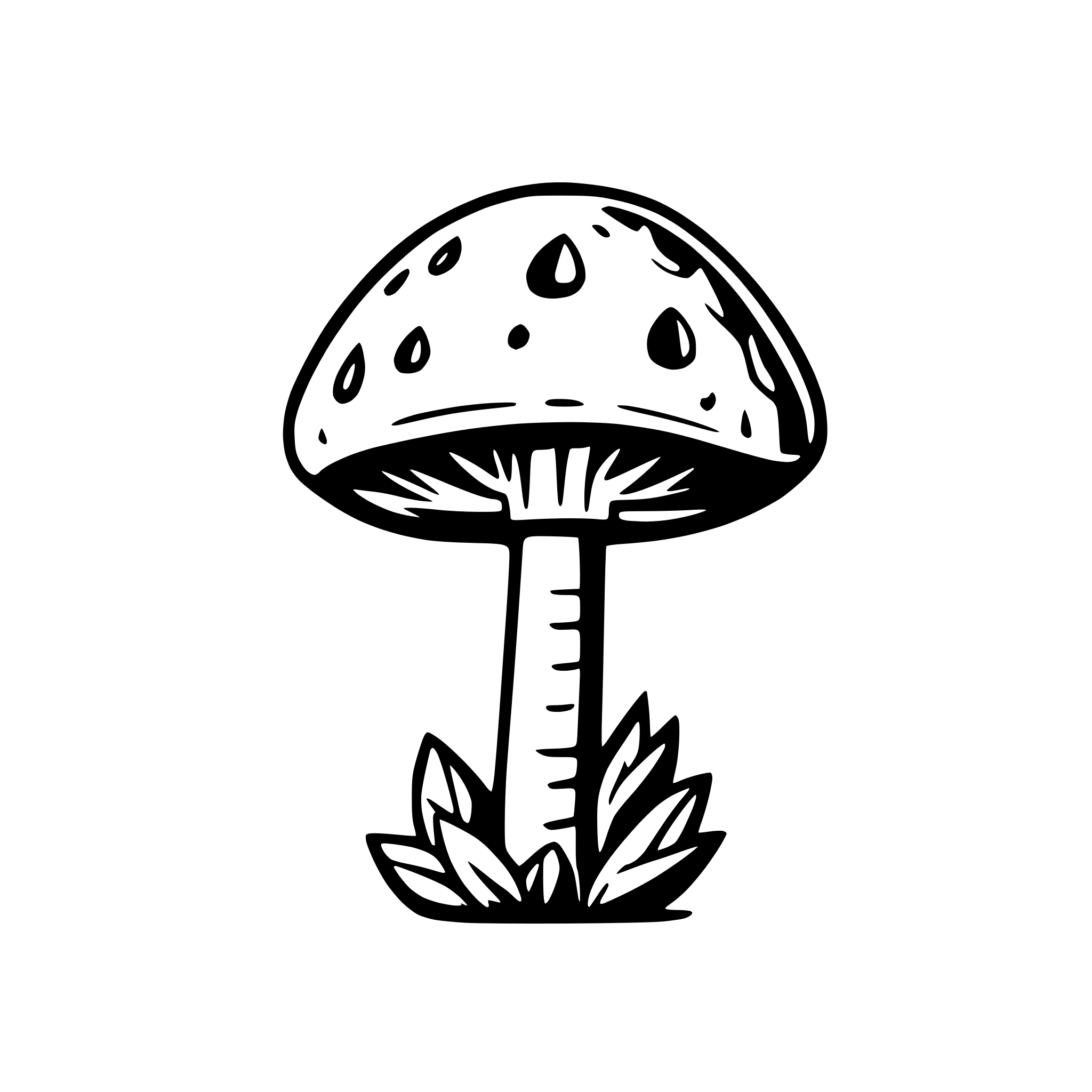 AI-generated SVG of a mushroom for dtf printing on a t-shirt color