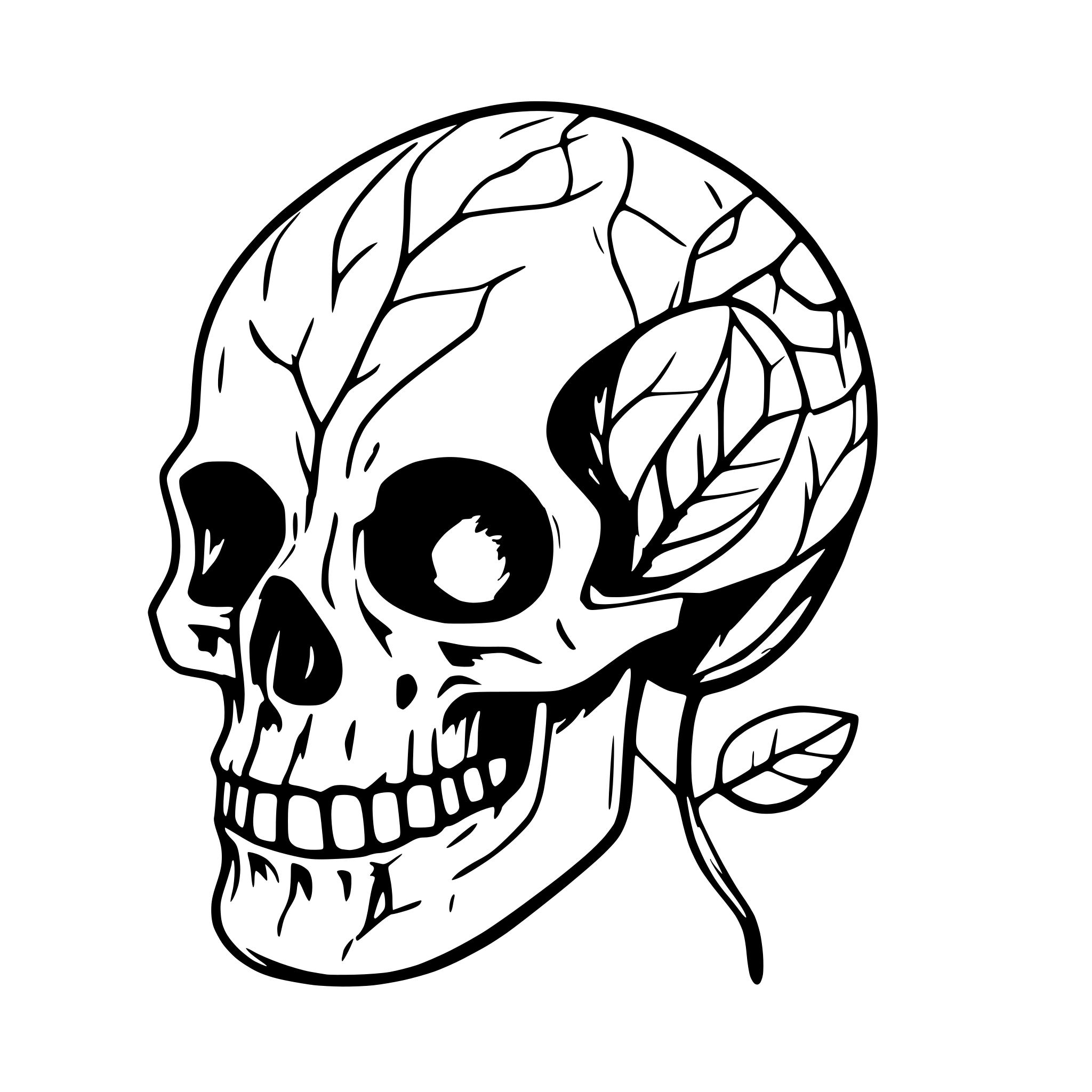 AI-generated SVG of a skull