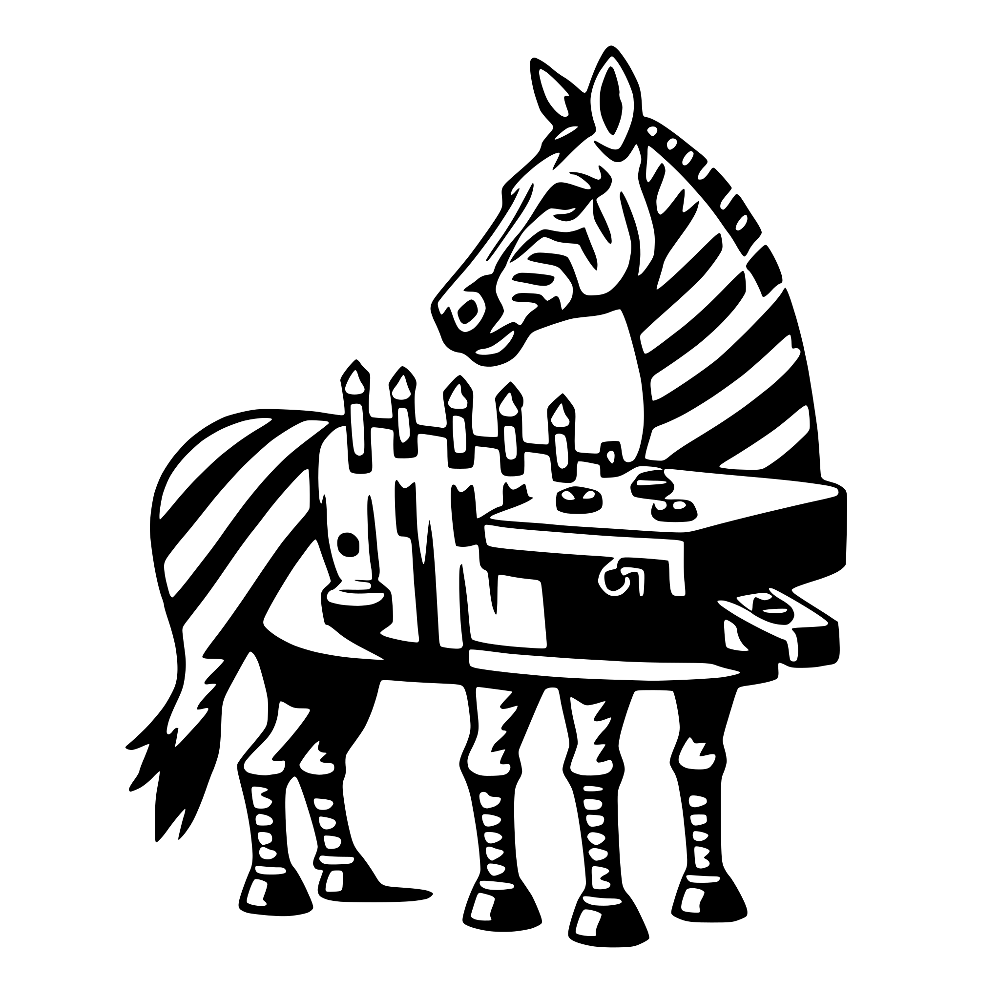 AI-generated SVG of a zebra with zither