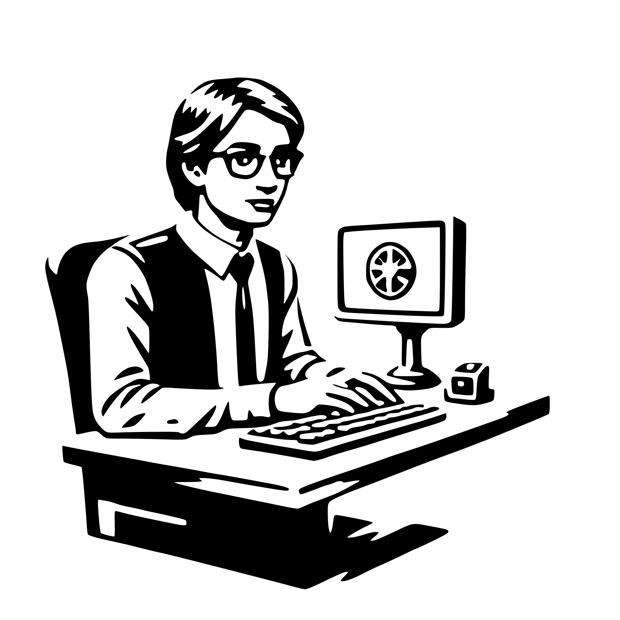 AI-generated SVG of a computer scientist