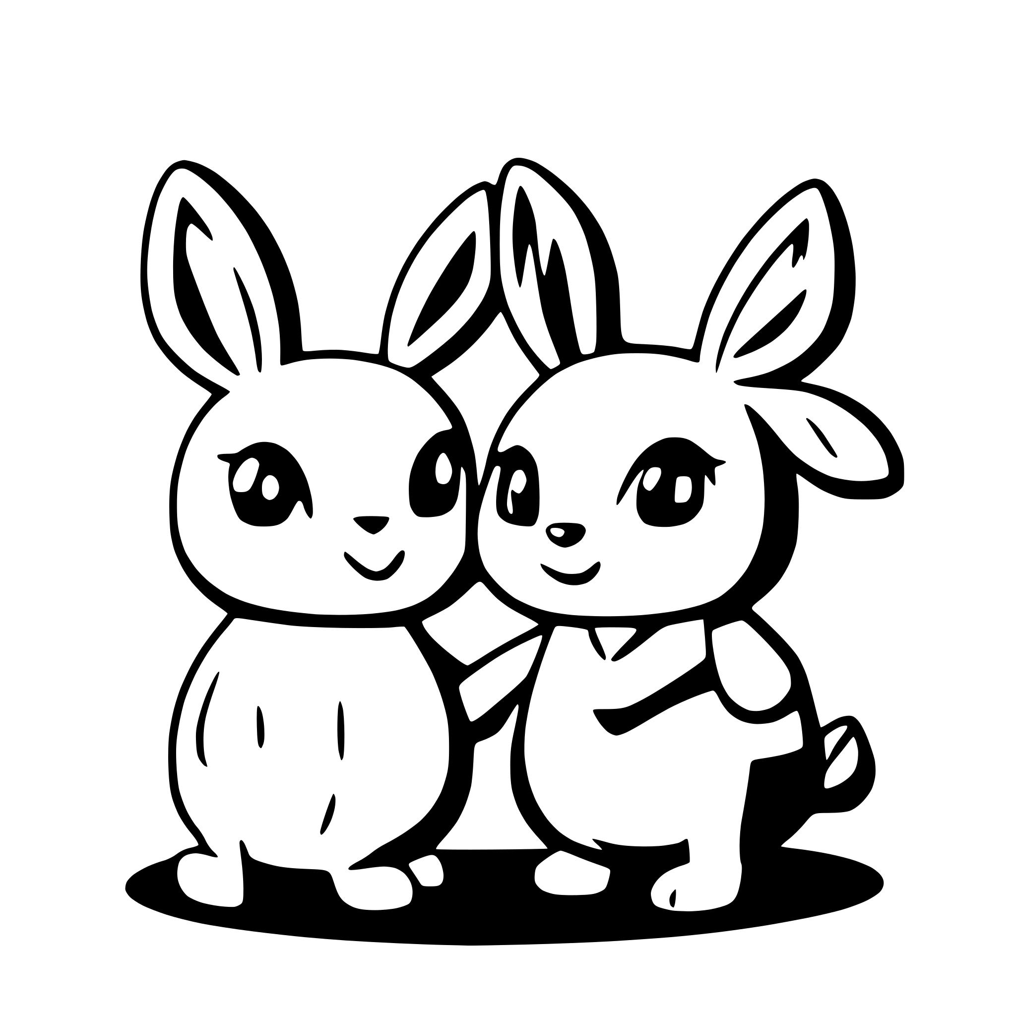 AI-generated SVG of a create a cute and loving baby rabbit couple