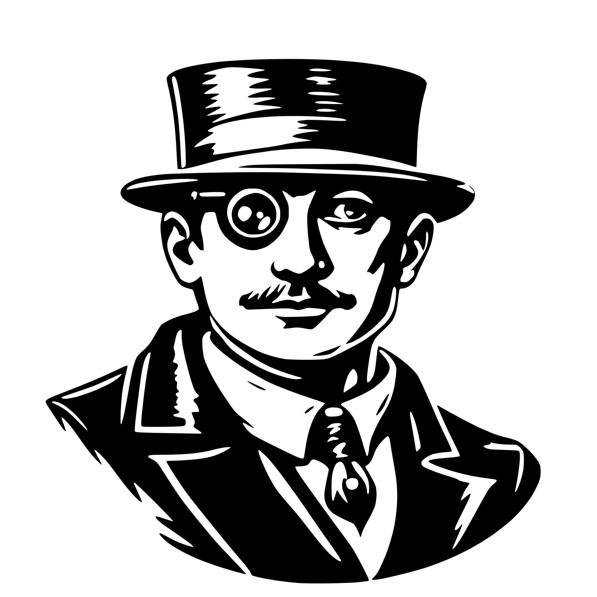 AI-generated SVG of a man wearing a monocle
