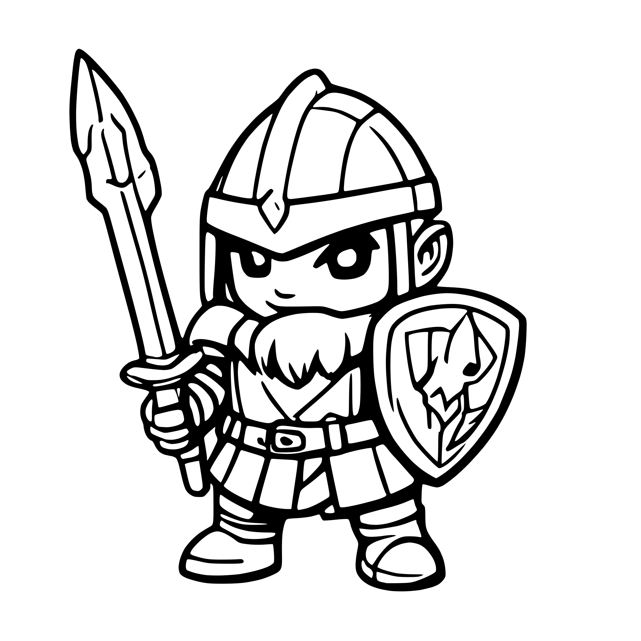 AI-generated SVG of a Gnome paladin from dnd with sword and shield looking badass in full armor