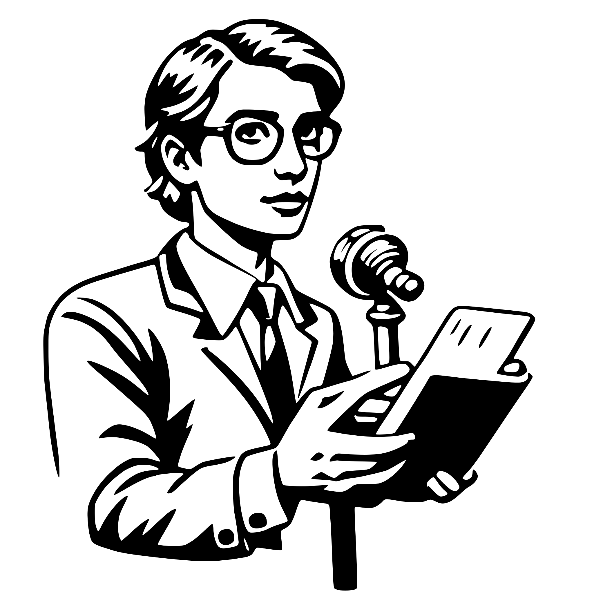 AI-generated SVG of a journalist