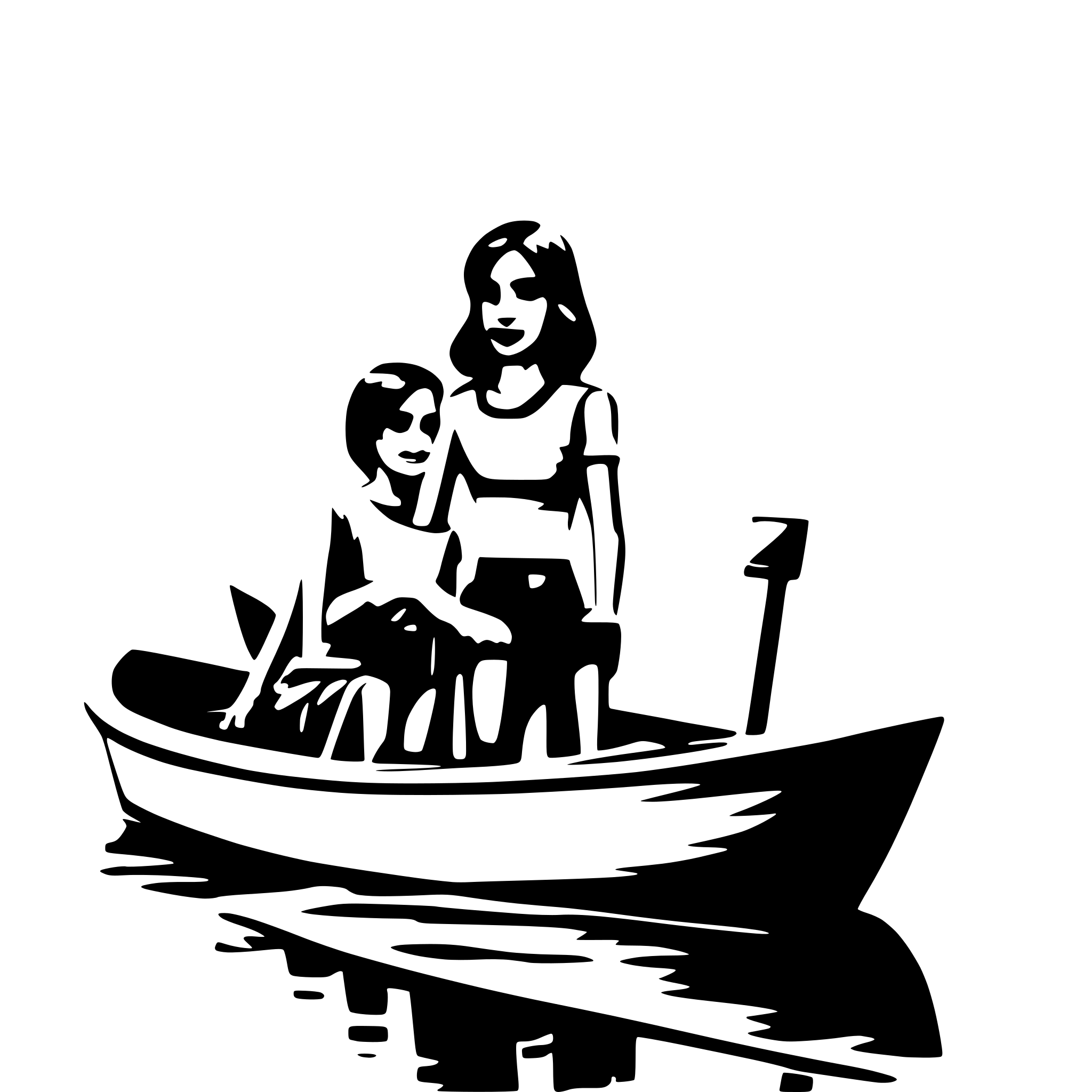 AI-generated SVG of a couple in a boat