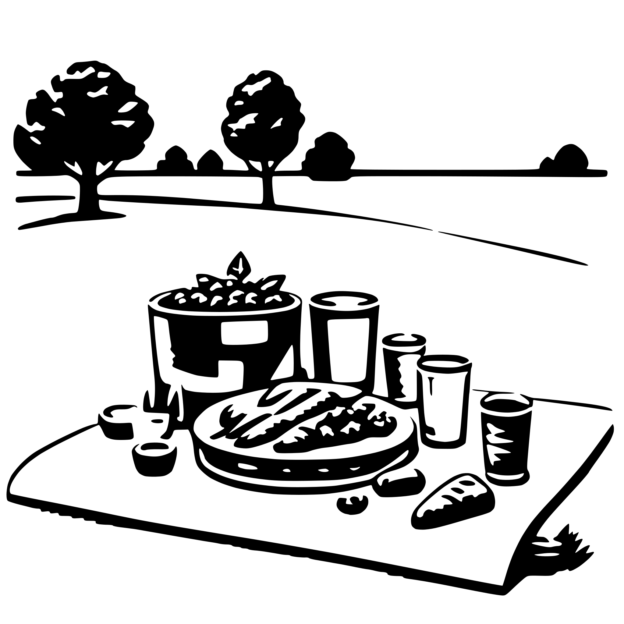AI-generated SVG of 'picnic in meadow'