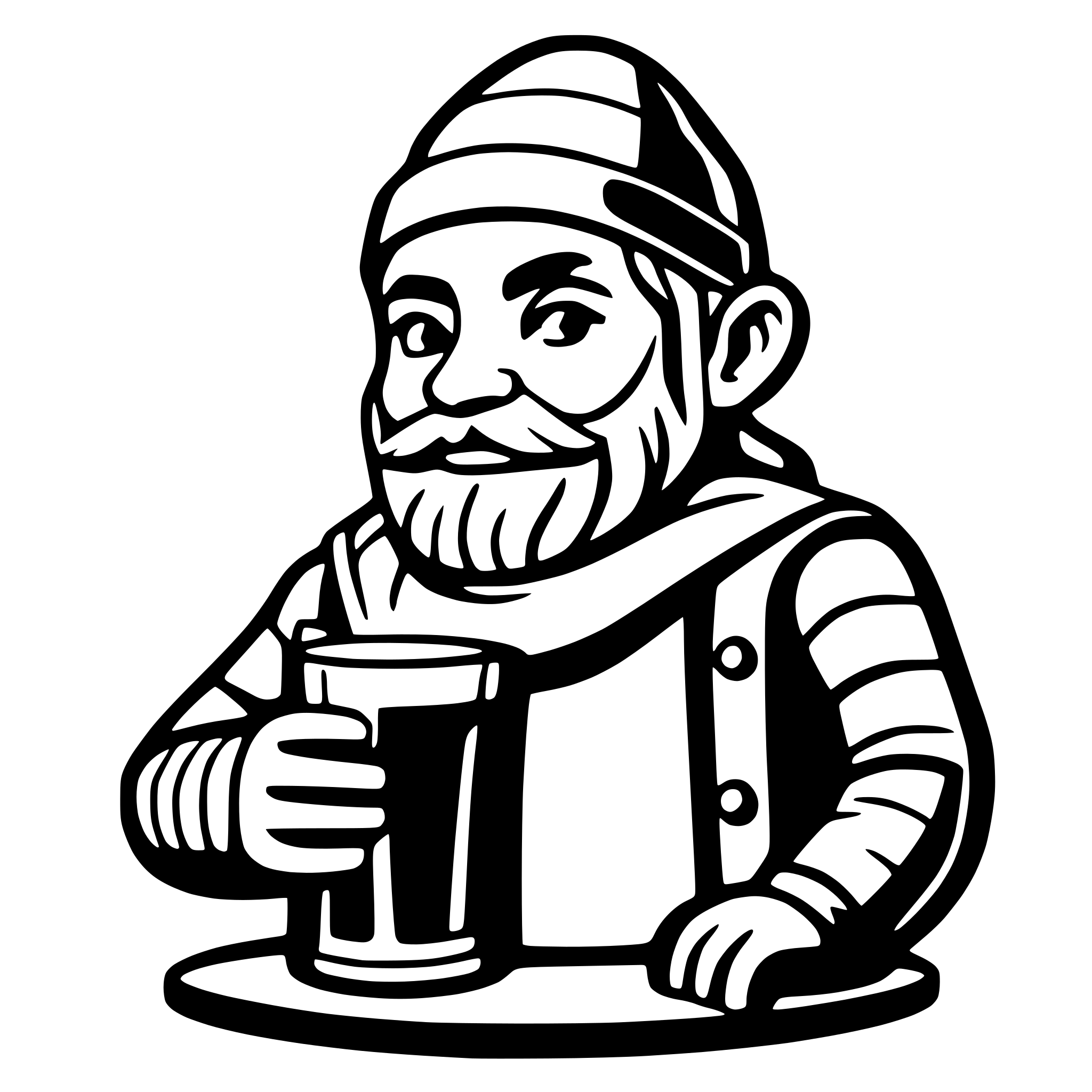 AI-generated SVG of 'Drinking Dwarf'