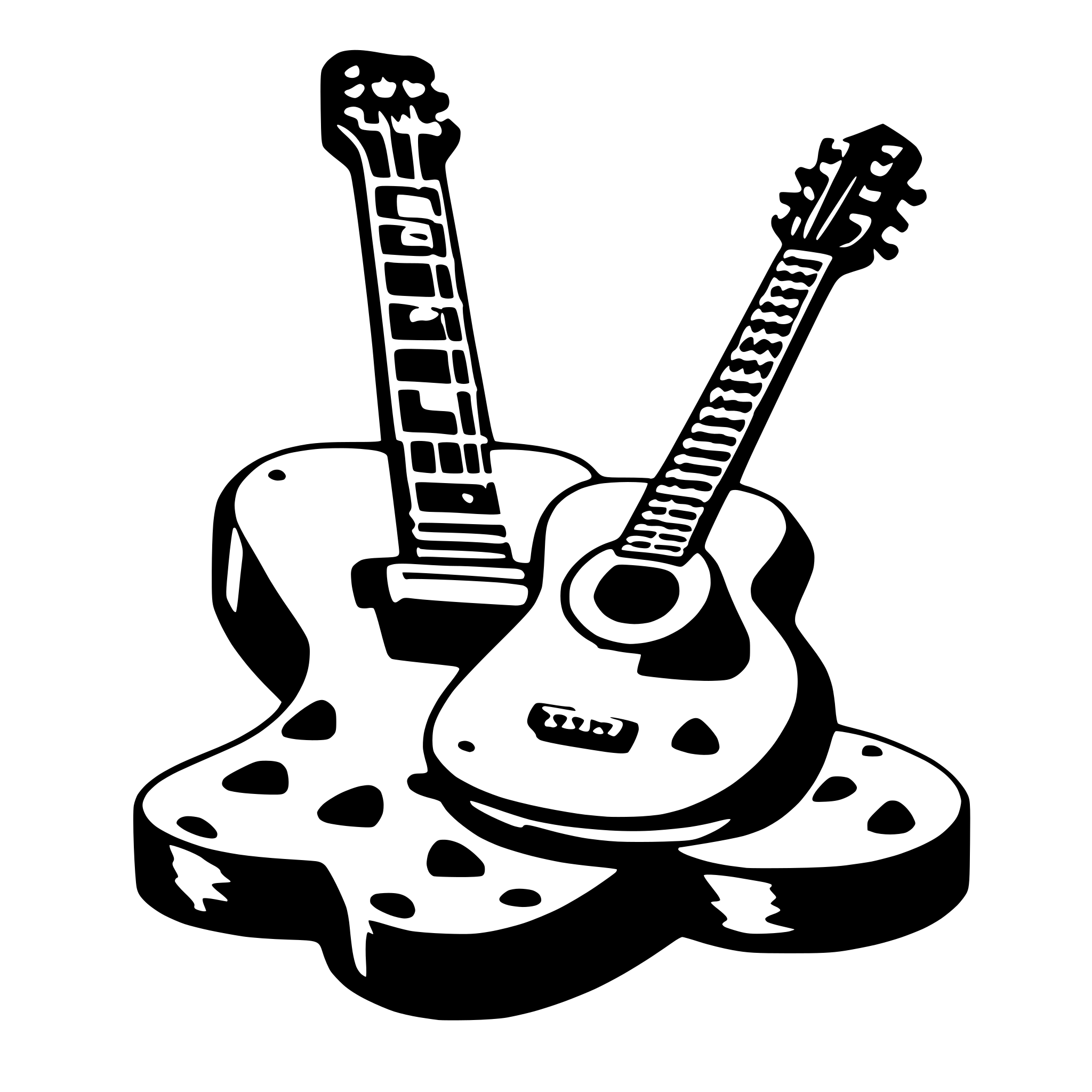 AI-generated SVG of a a guitar that is made of cookies
