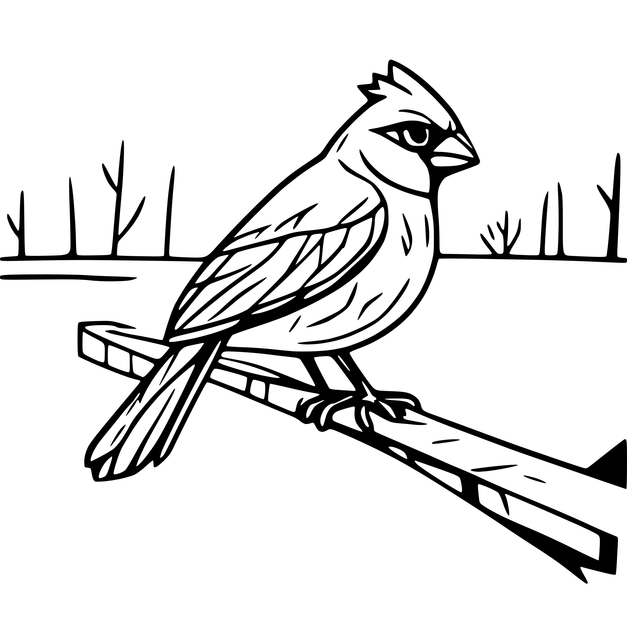 AI-generated SVG of a cardinal by a lake in winter