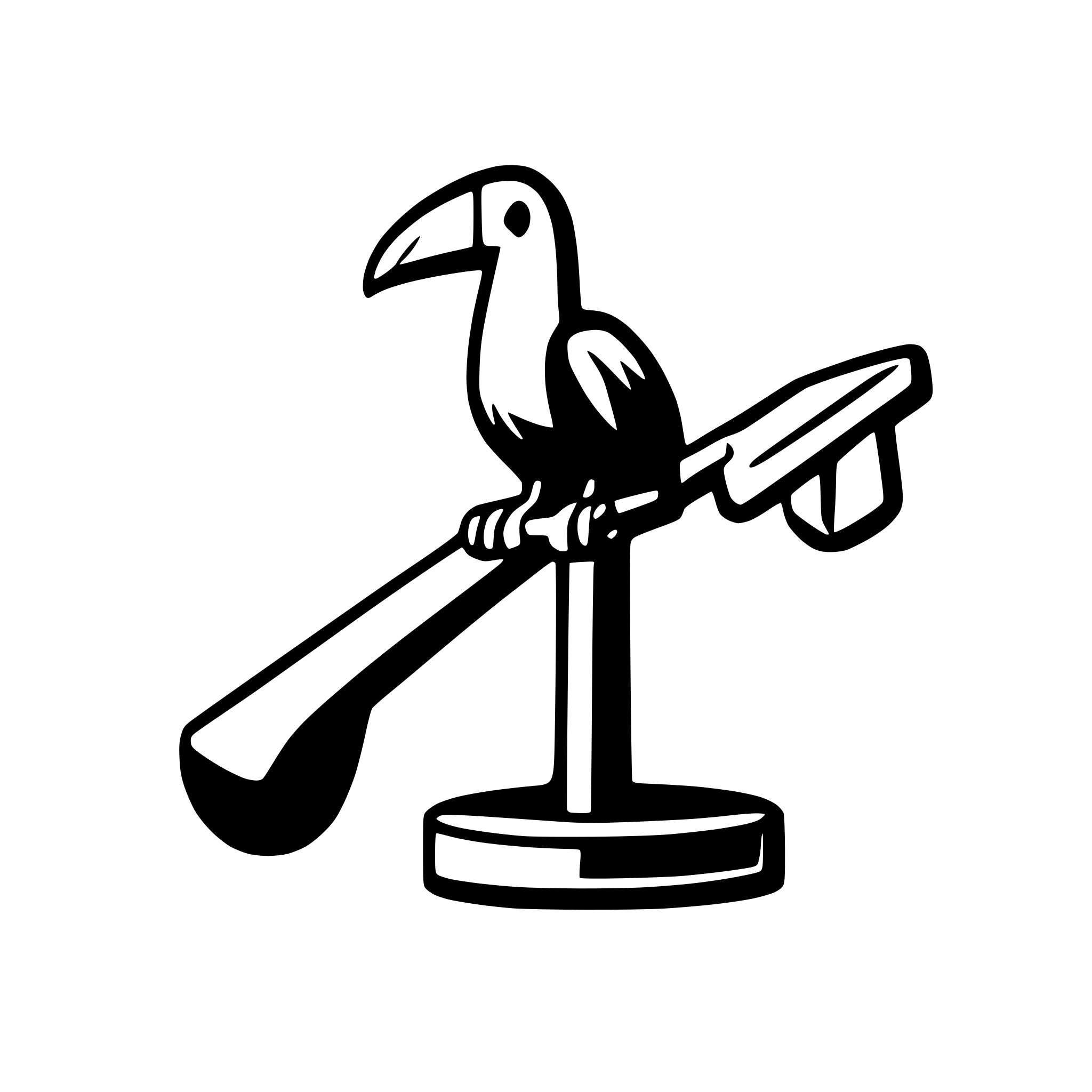 AI-generated SVG of a toucan looks like a judge, holding a hammer