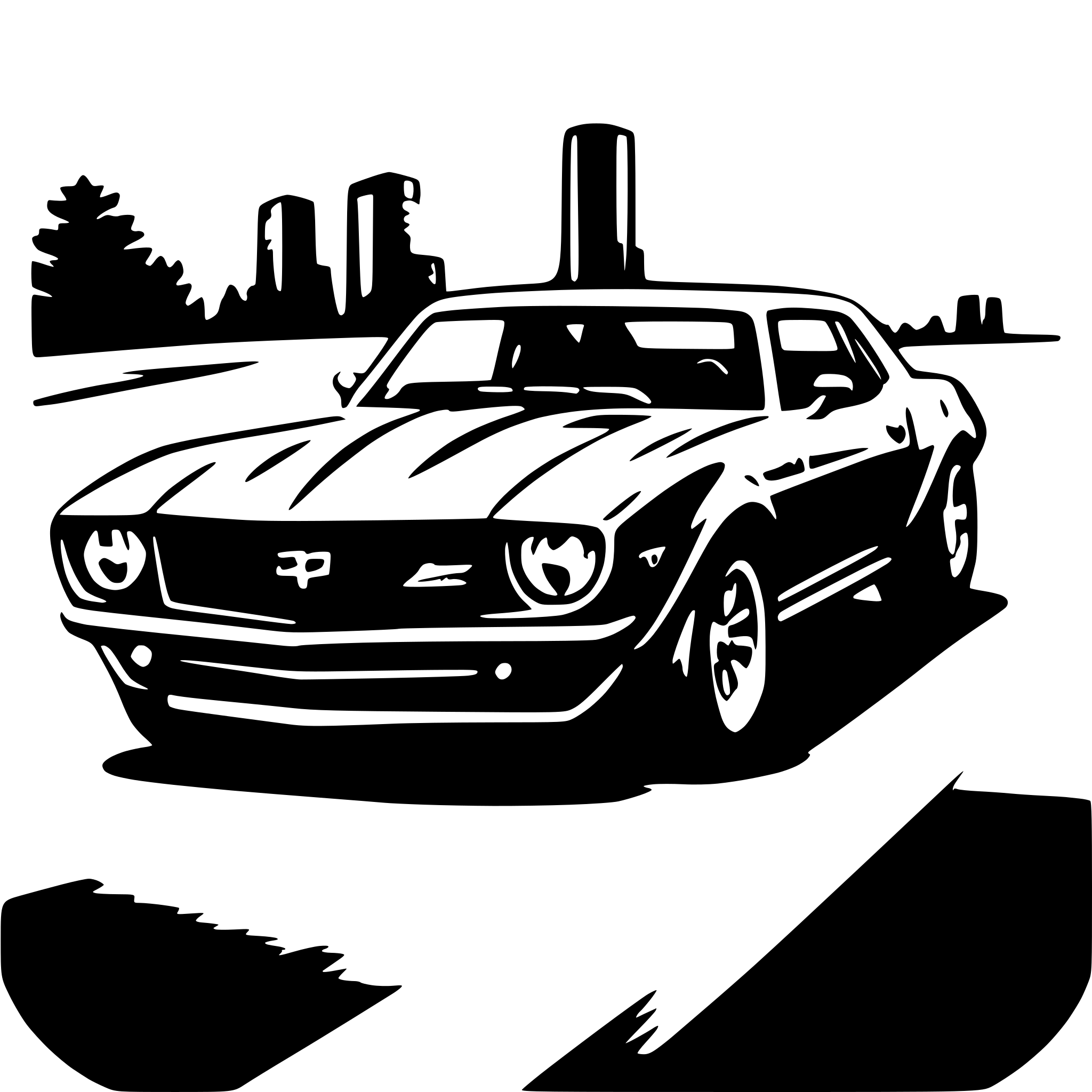 AI-generated SVG of a camaro racing