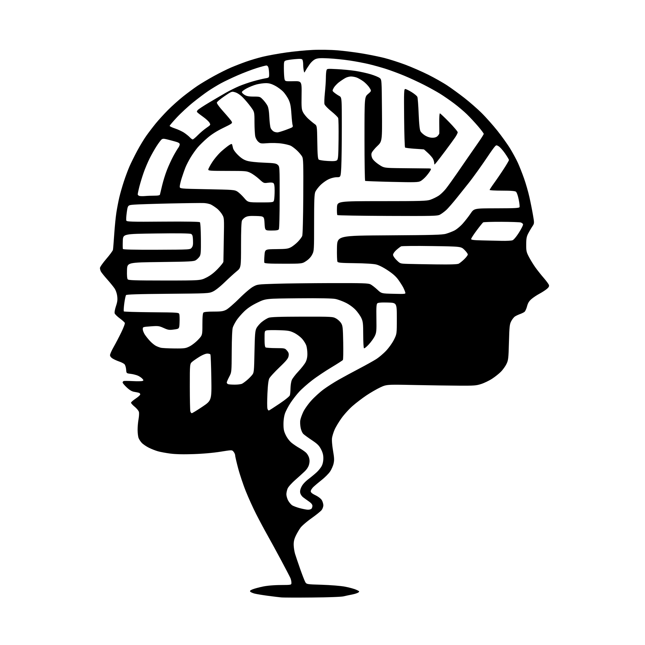 AI-generated SVG of 'brain with question mark'