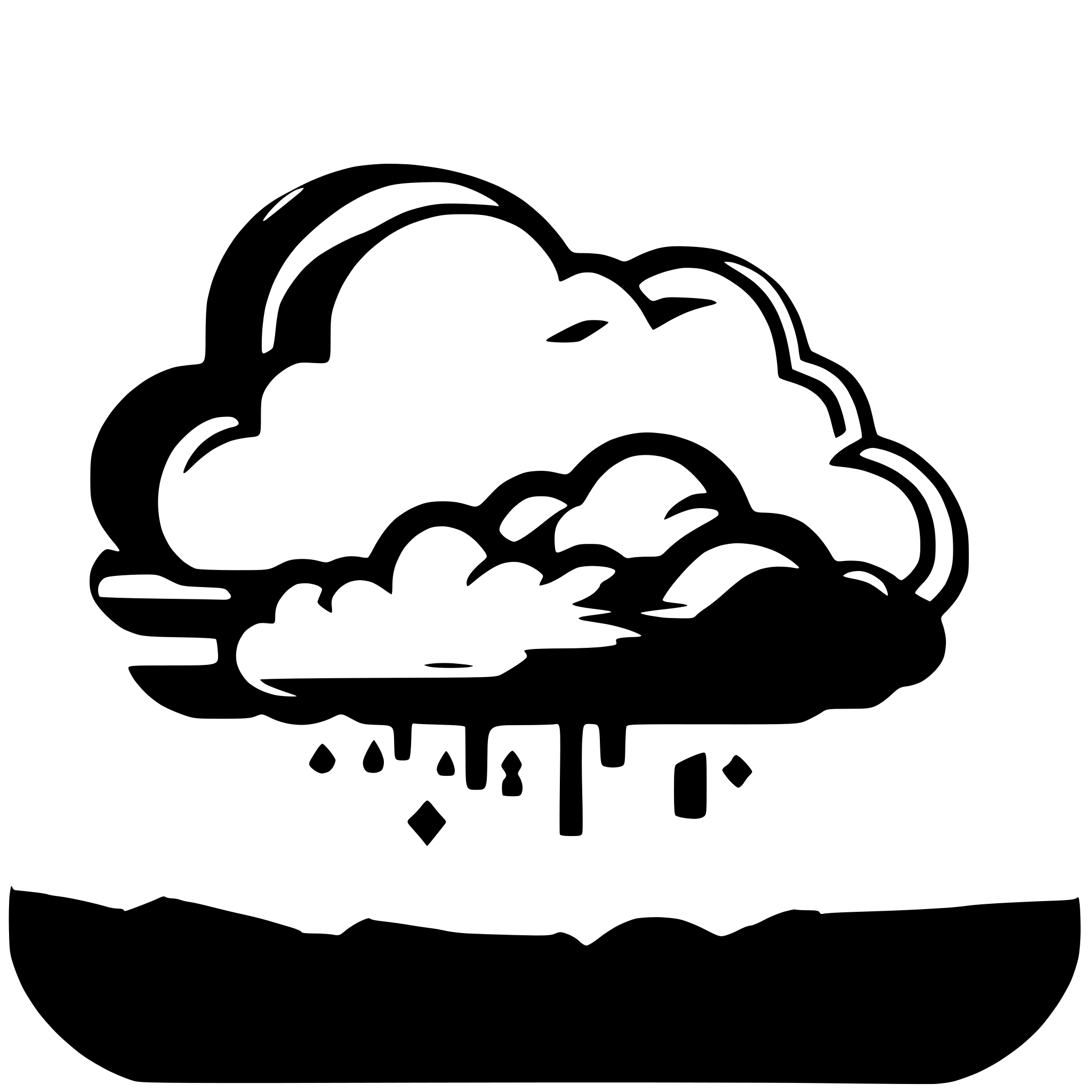 AI-generated SVG of a 4 cloud, where 3 cloud inline intersect with 1 cloud above AI-generated SVG of a 4 cloud, where 3 cloud inline intersect with 1 cloud above
