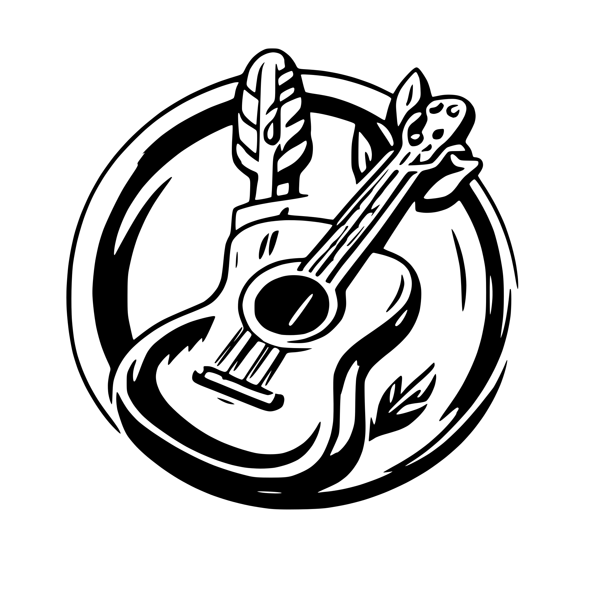 AI-generated SVG of a donut and guitar