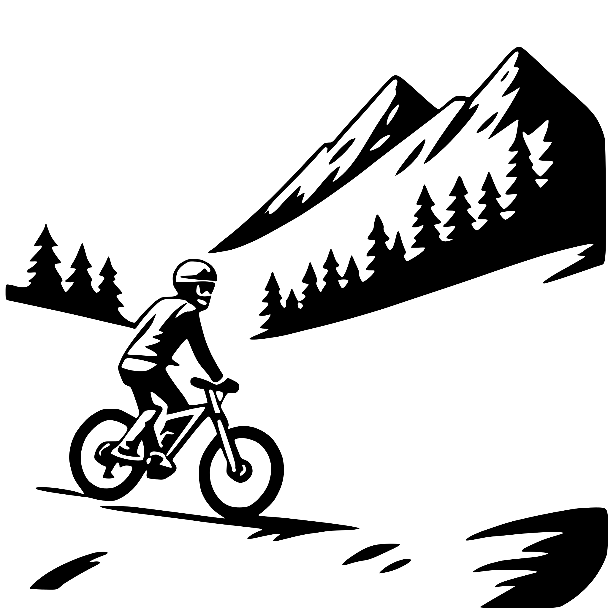 AI-generated SVG of a mountain biking downhill