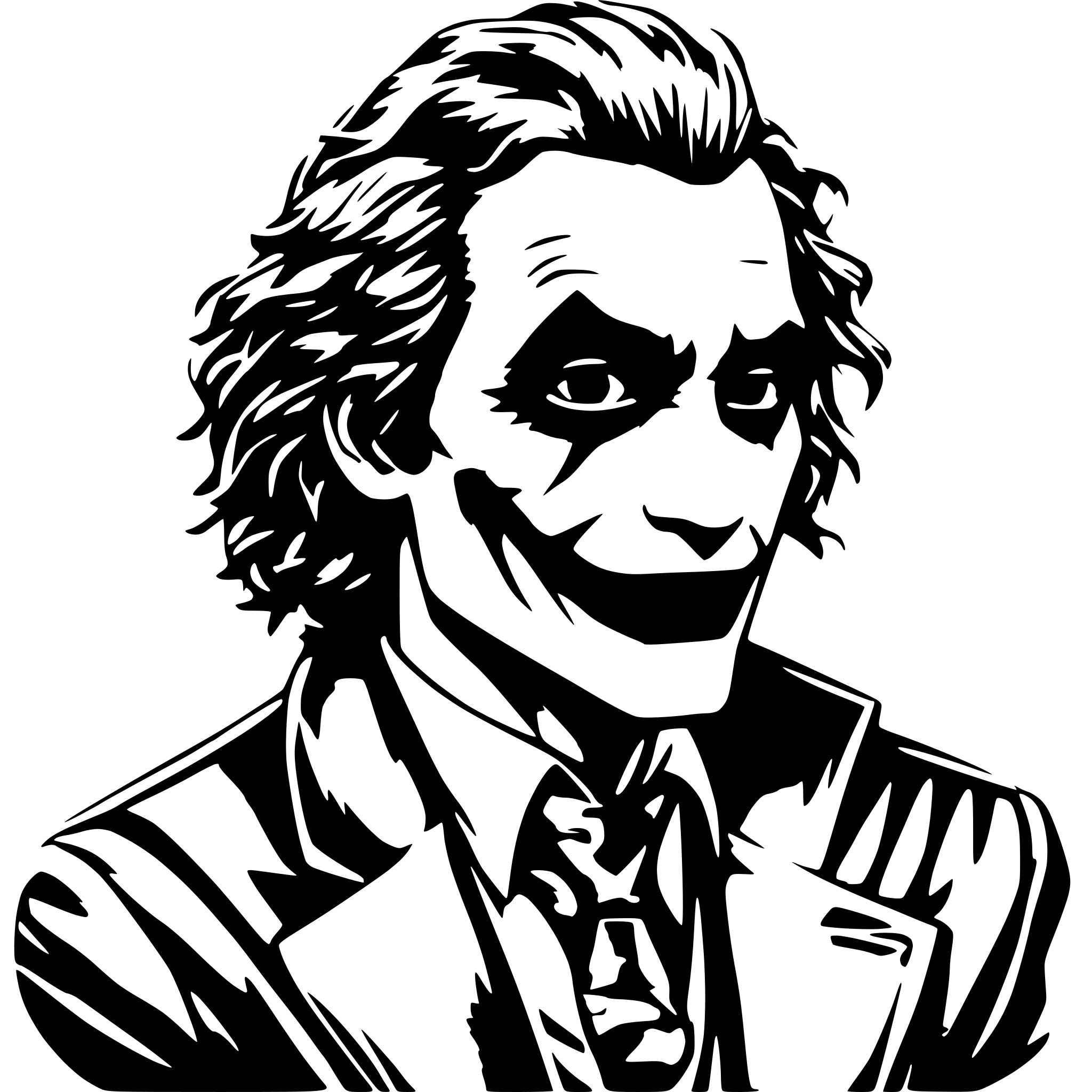 AI-generated SVG of 'the joker from dark knite'