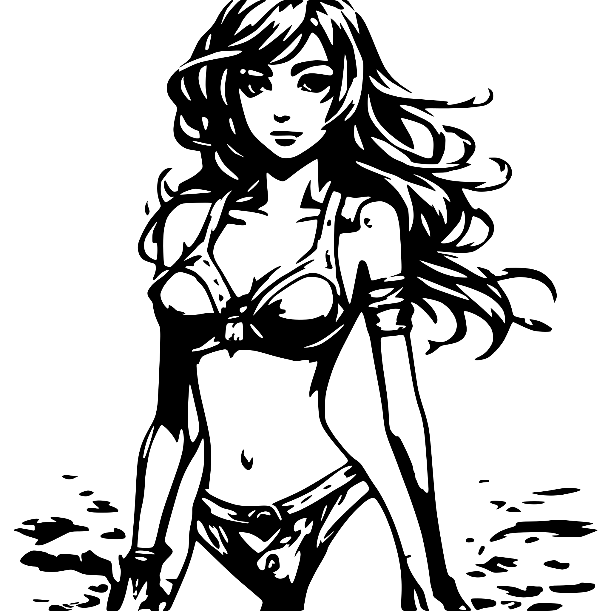 AI-generated SVG of a anime bikini