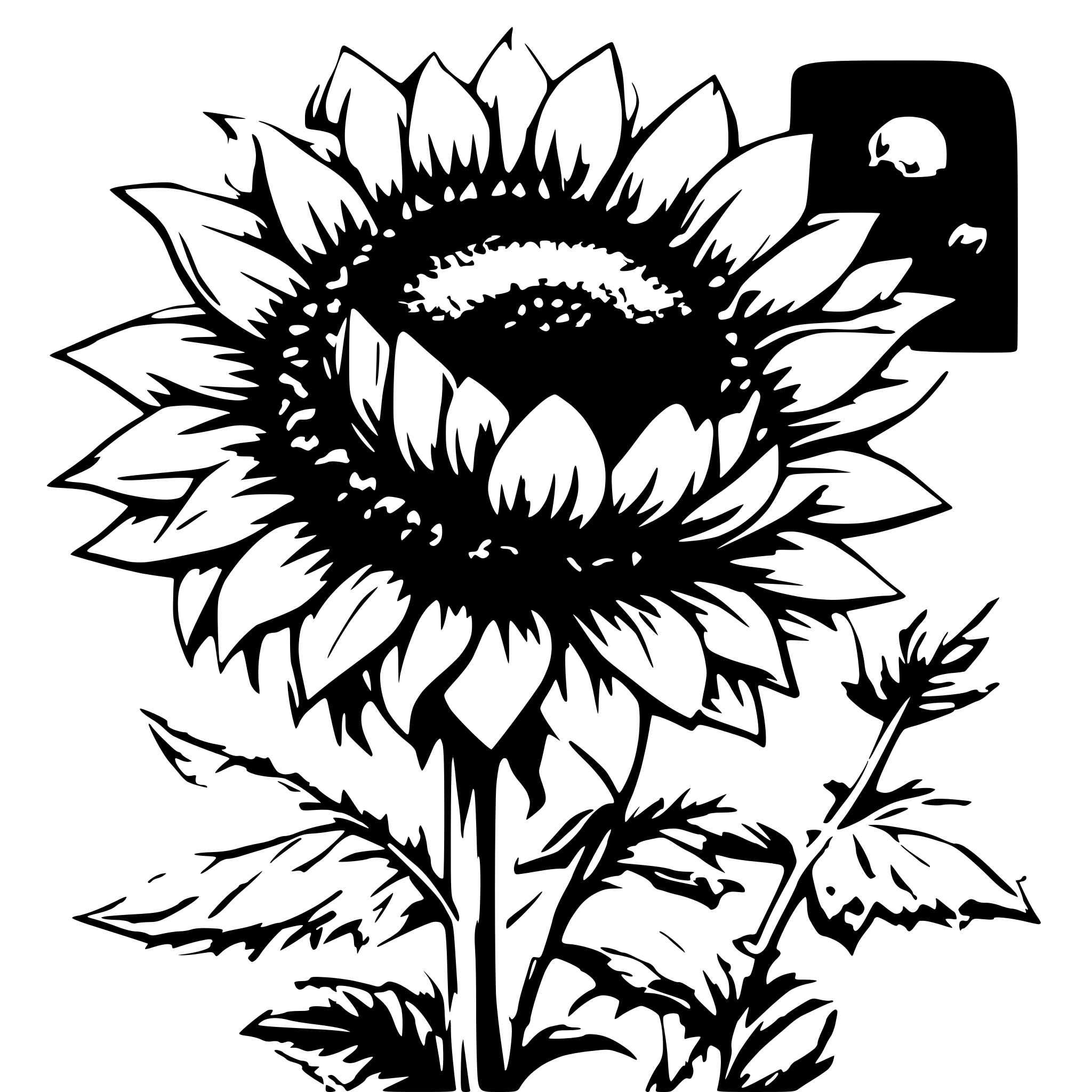 AI-generated SVG of a Sunflower with flower