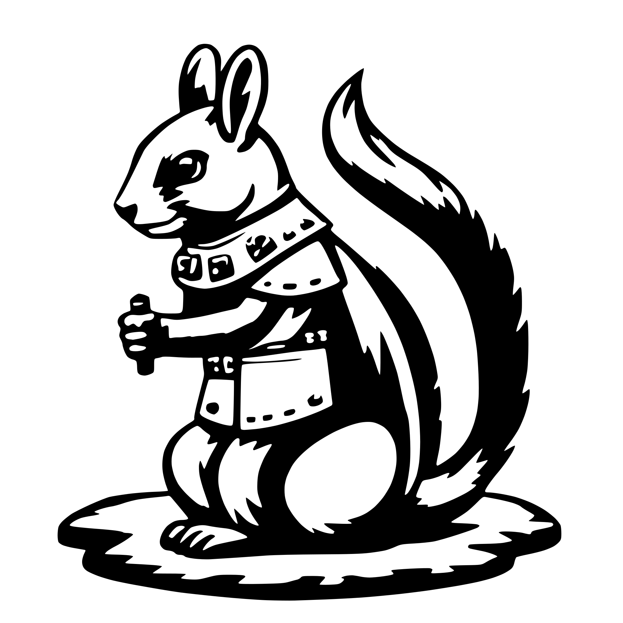 AI-generated SVG of 'Samurai Squirrel'