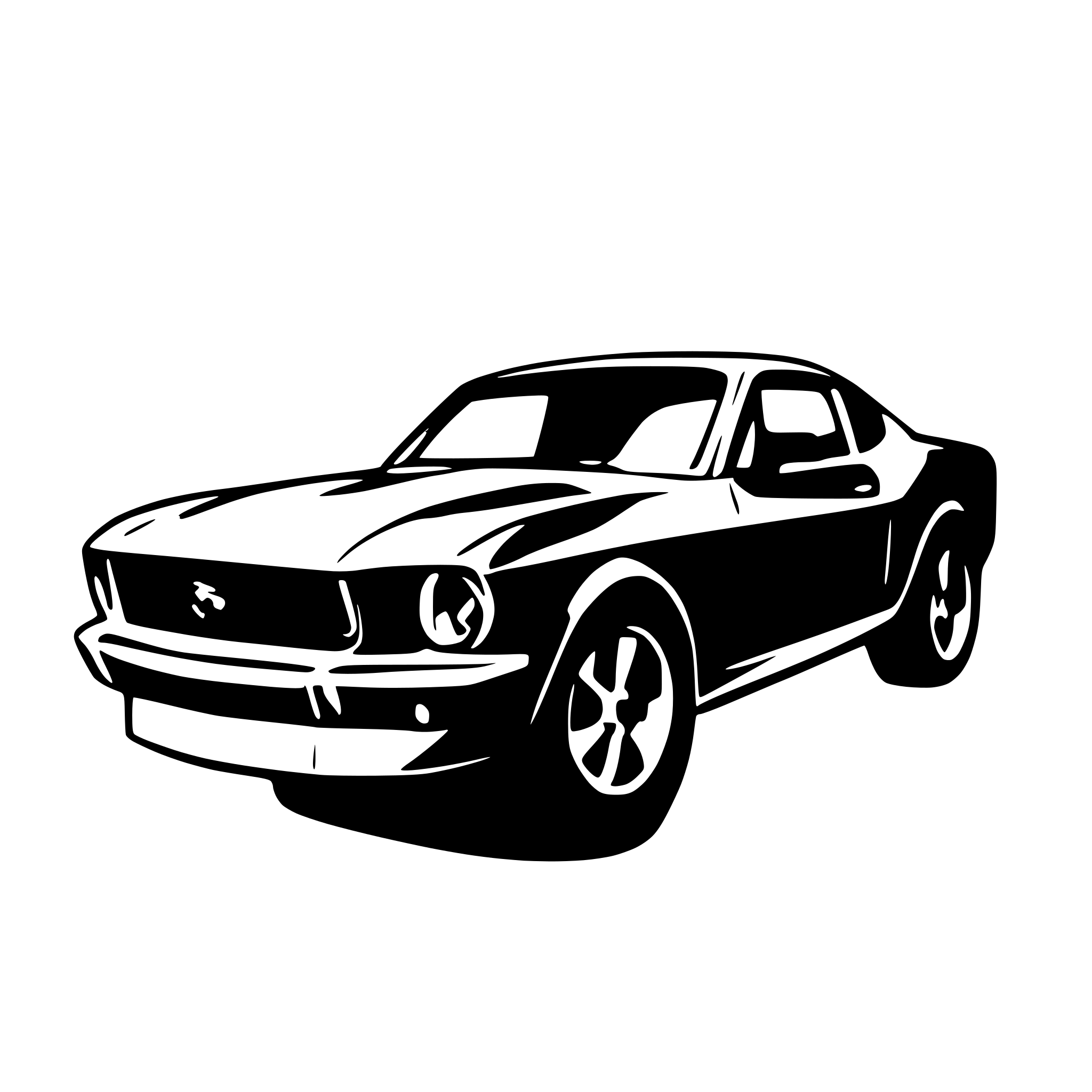 AI-generated SVG of a Ford Mustang as a drawing to color in. Without Logos.