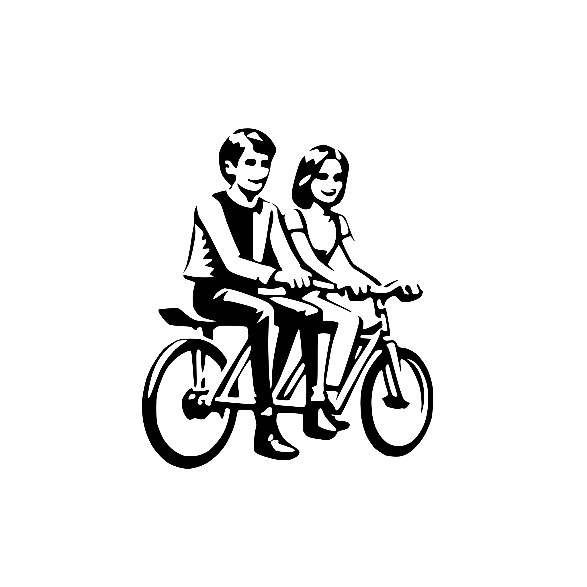 AI-generated SVG of a couple's tandem bike