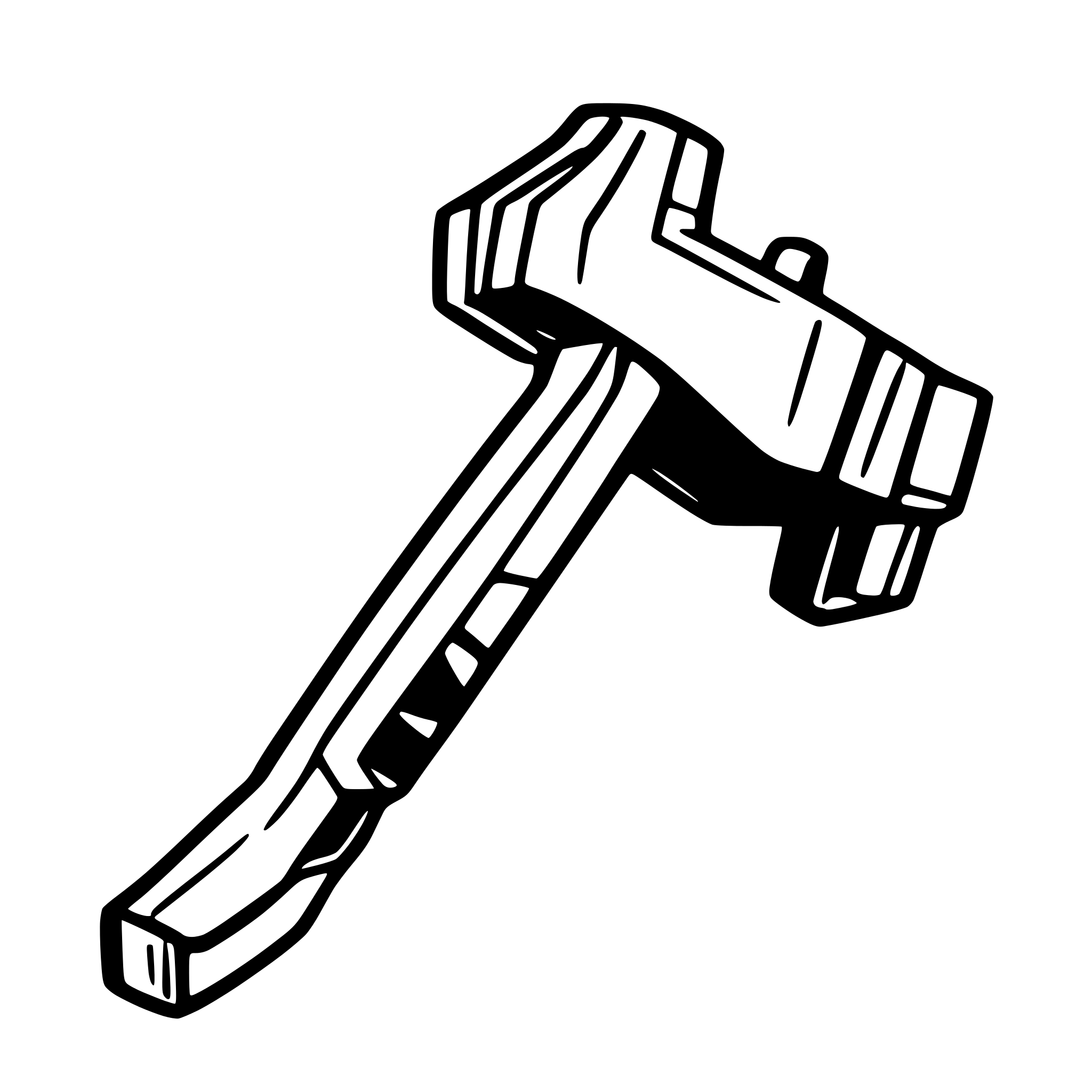 AI-generated SVG of 'a 2d sledgehammer side view'