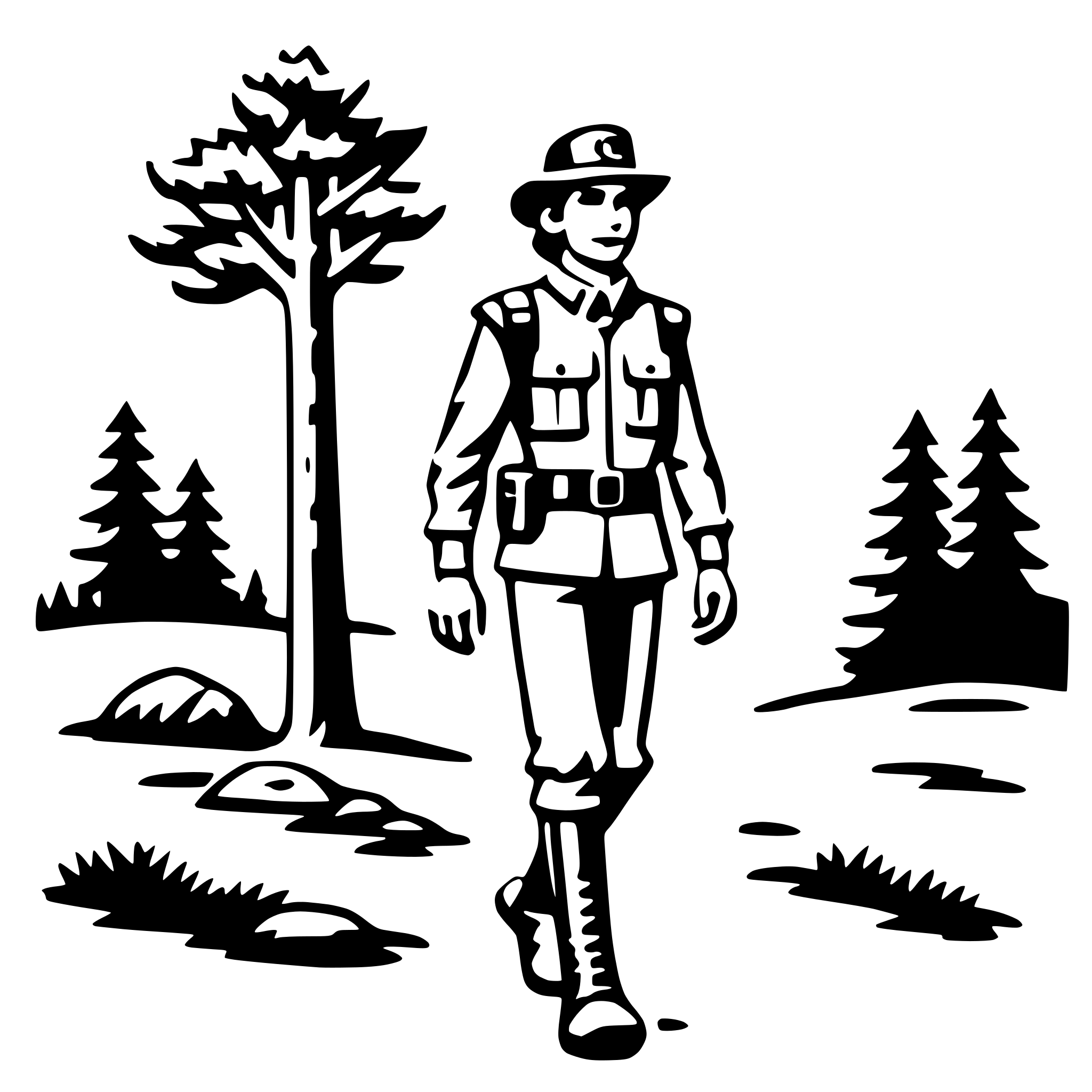 AI-generated SVG of a forest ranger patrol