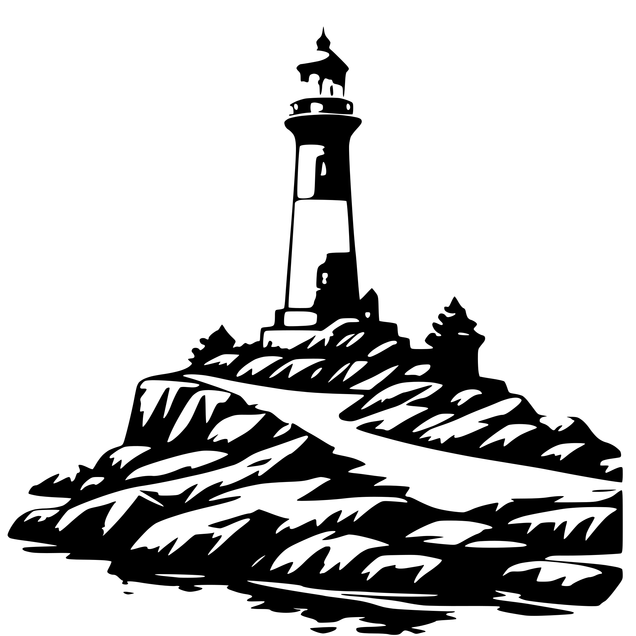 AI-generated SVG of a A lighthouse on a rocky shore
