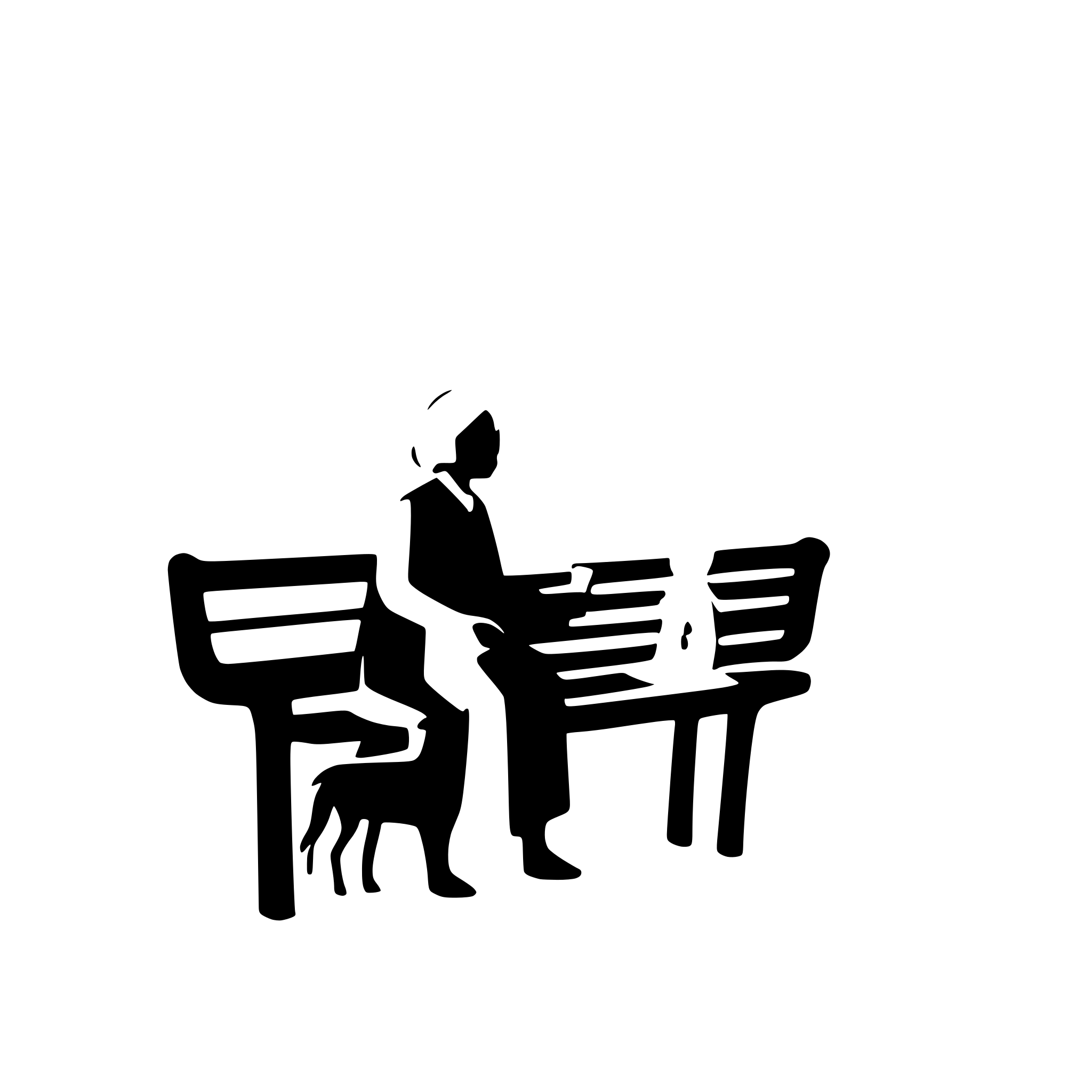 AI-generated SVG of a An old lady seated on a bench with a dog next to her