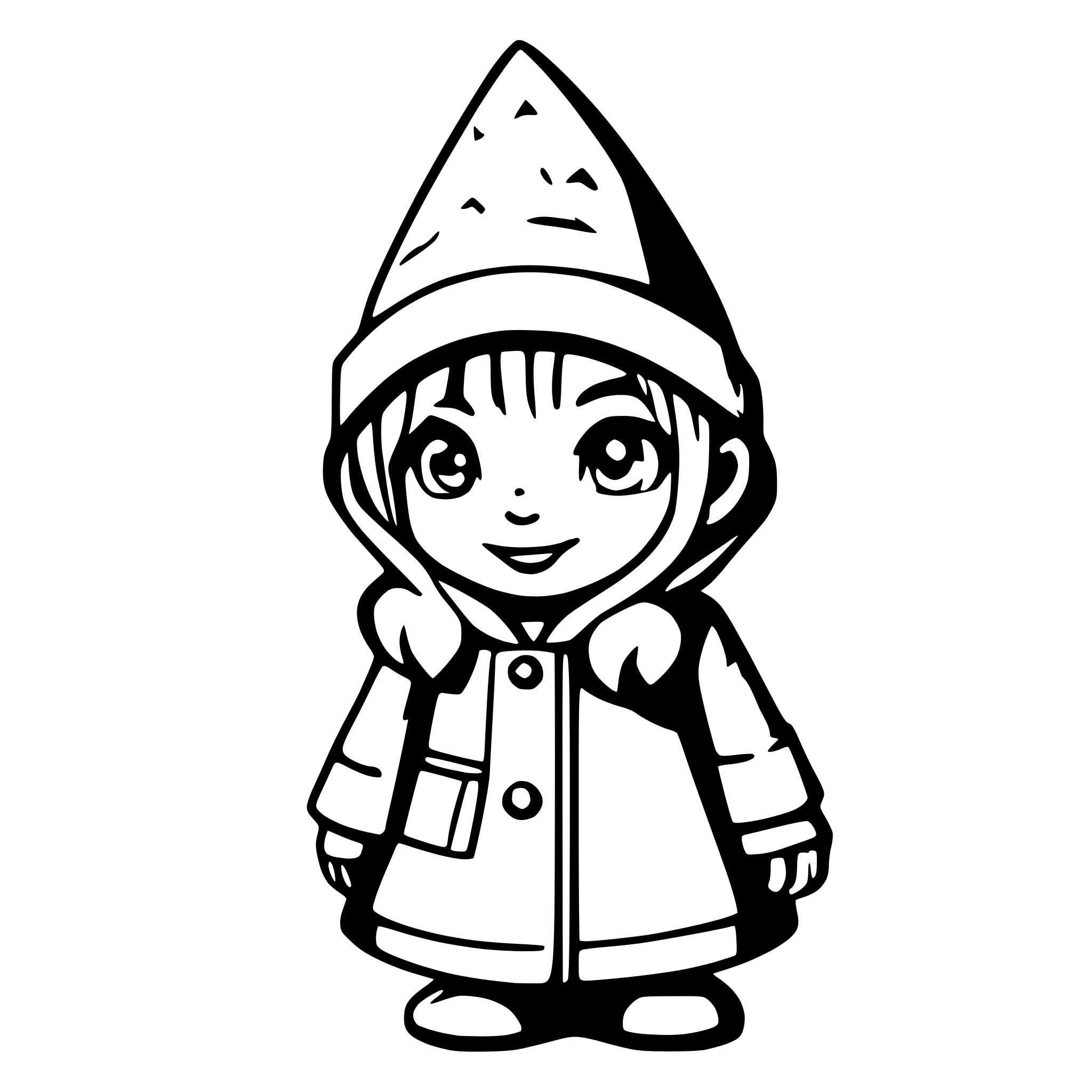 AI-generated SVG of a generate - lovely realistic gnome, for 3 year old kids, should be like a post card, drawing can be colorful,  in is puffy more snow storm and background christmas tree with presents it could be also romantic and warm room near fireplace and should gnome holds with hands sign where to write kid name, after card will be printed