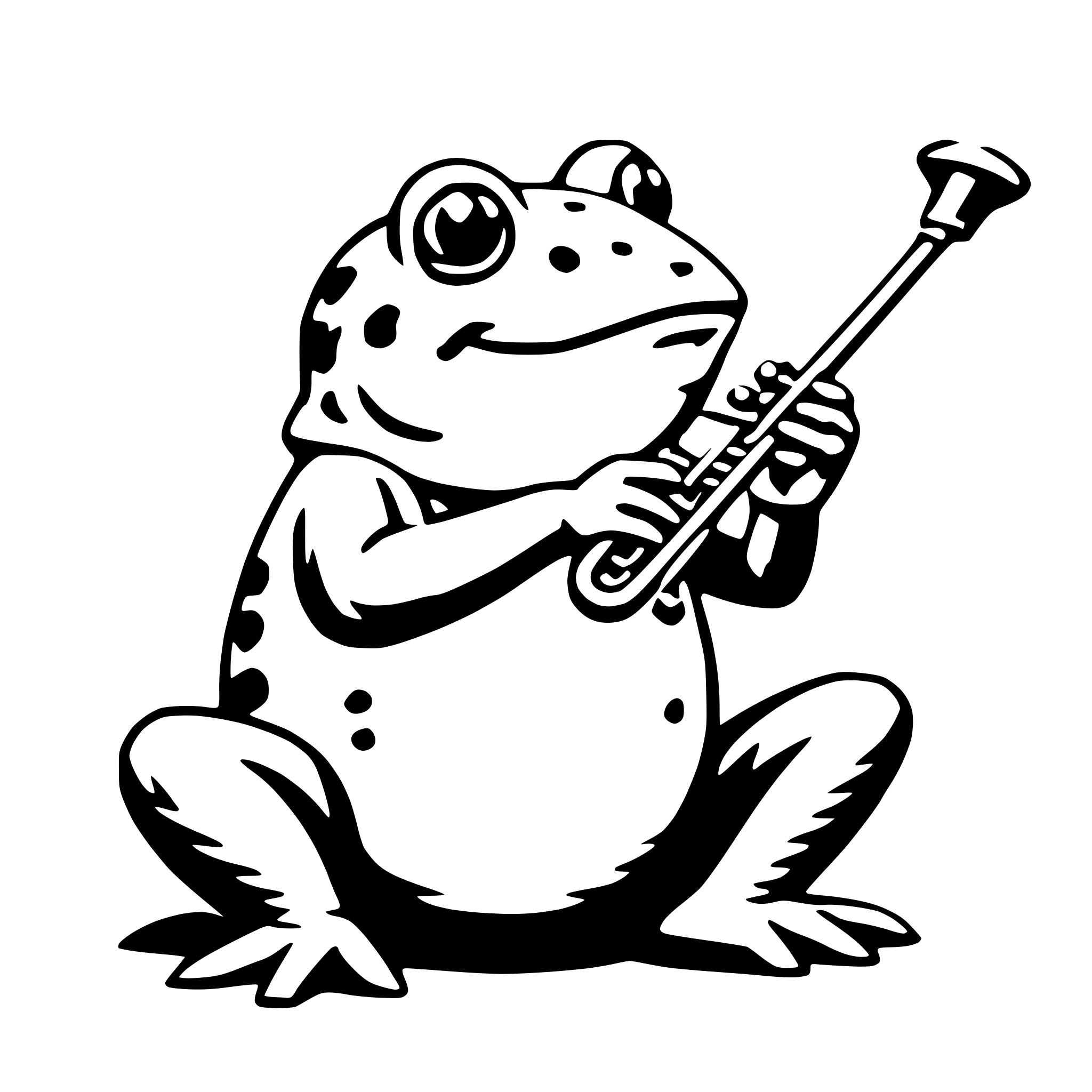 AI-generated SVG of a toad with trumpet