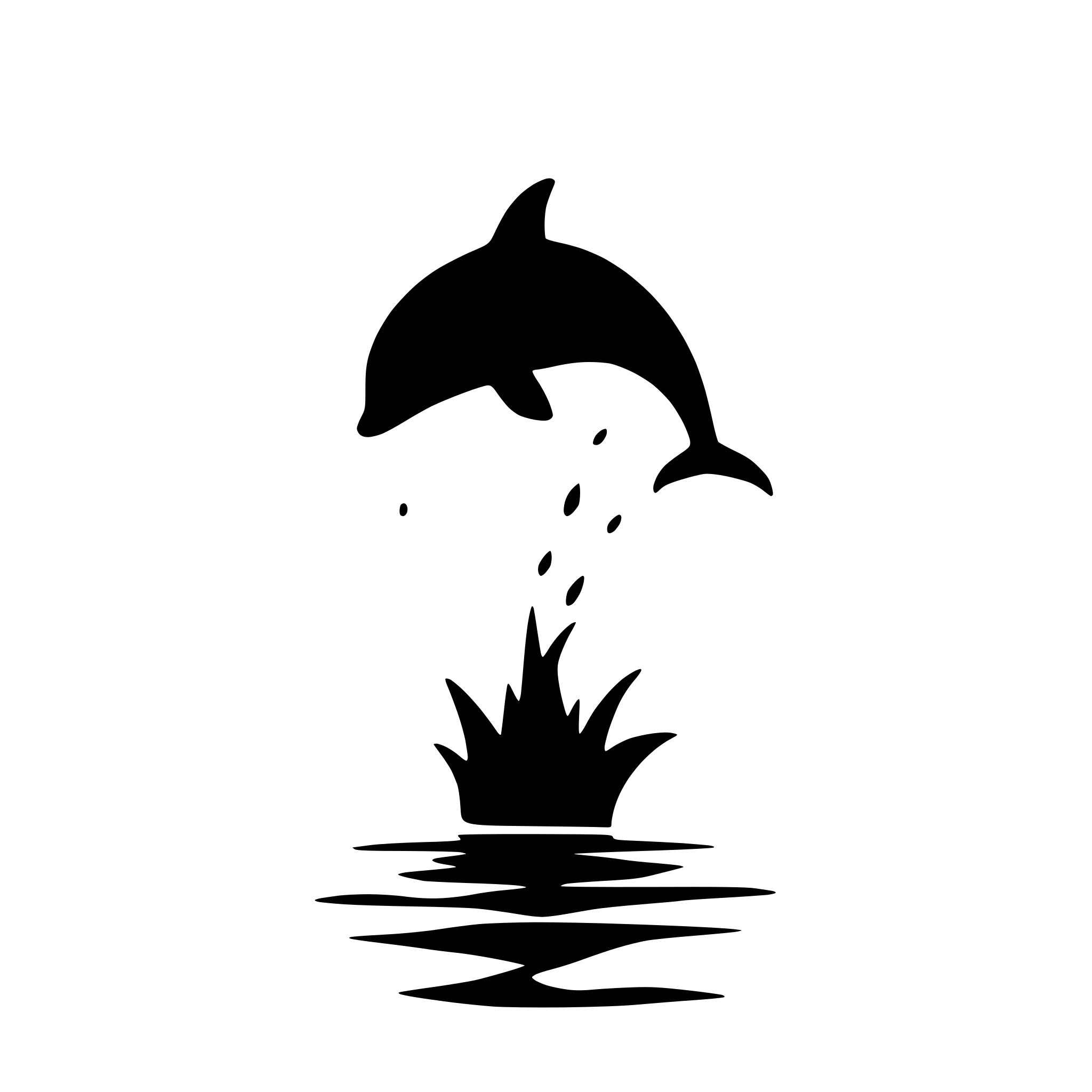 AI-generated SVG of 'dolphin jumping out of water'