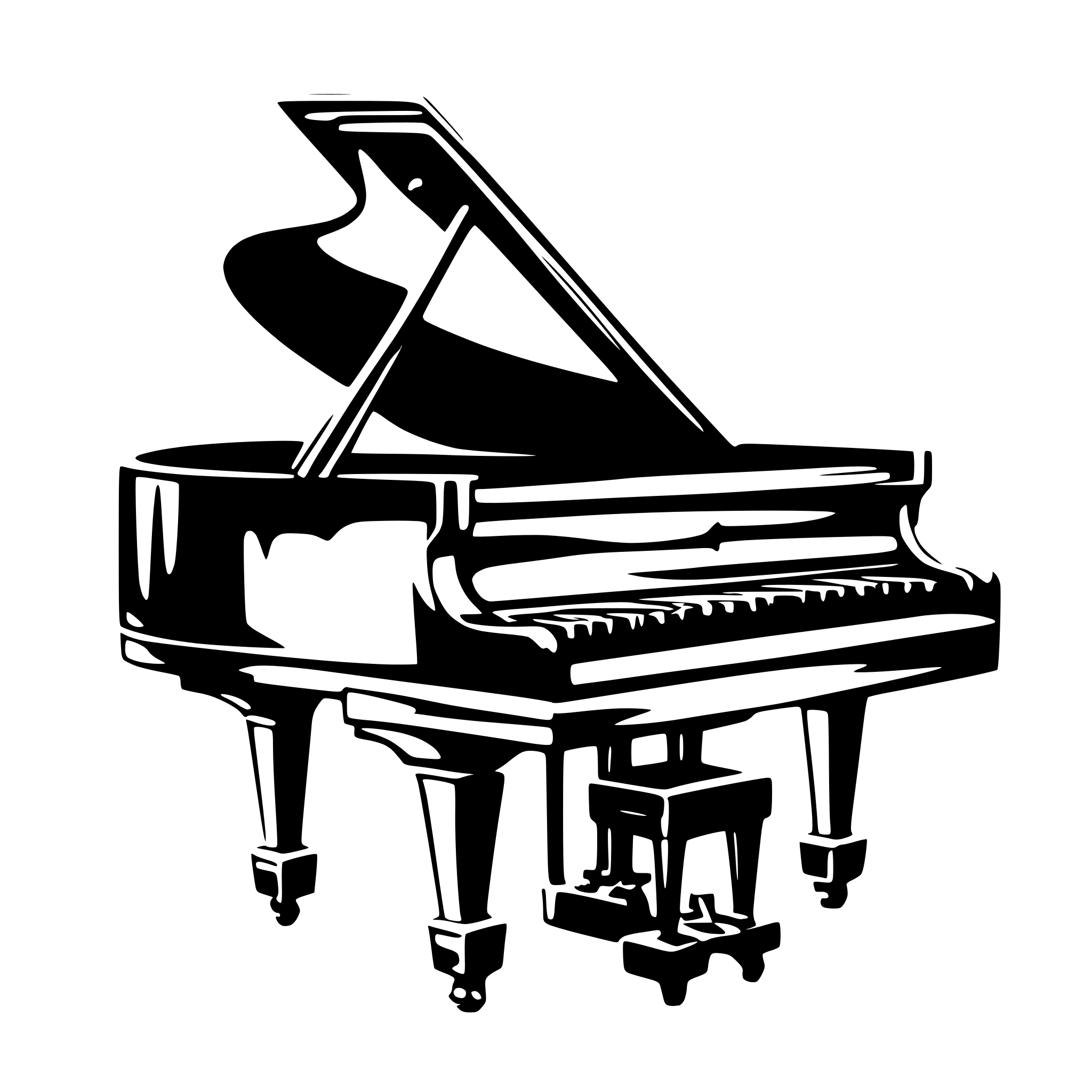 AI-generated SVG of a A grand piano in 3d with treble cleff around it AI-generated SVG of a A grand piano in 3d with treble cleff around it