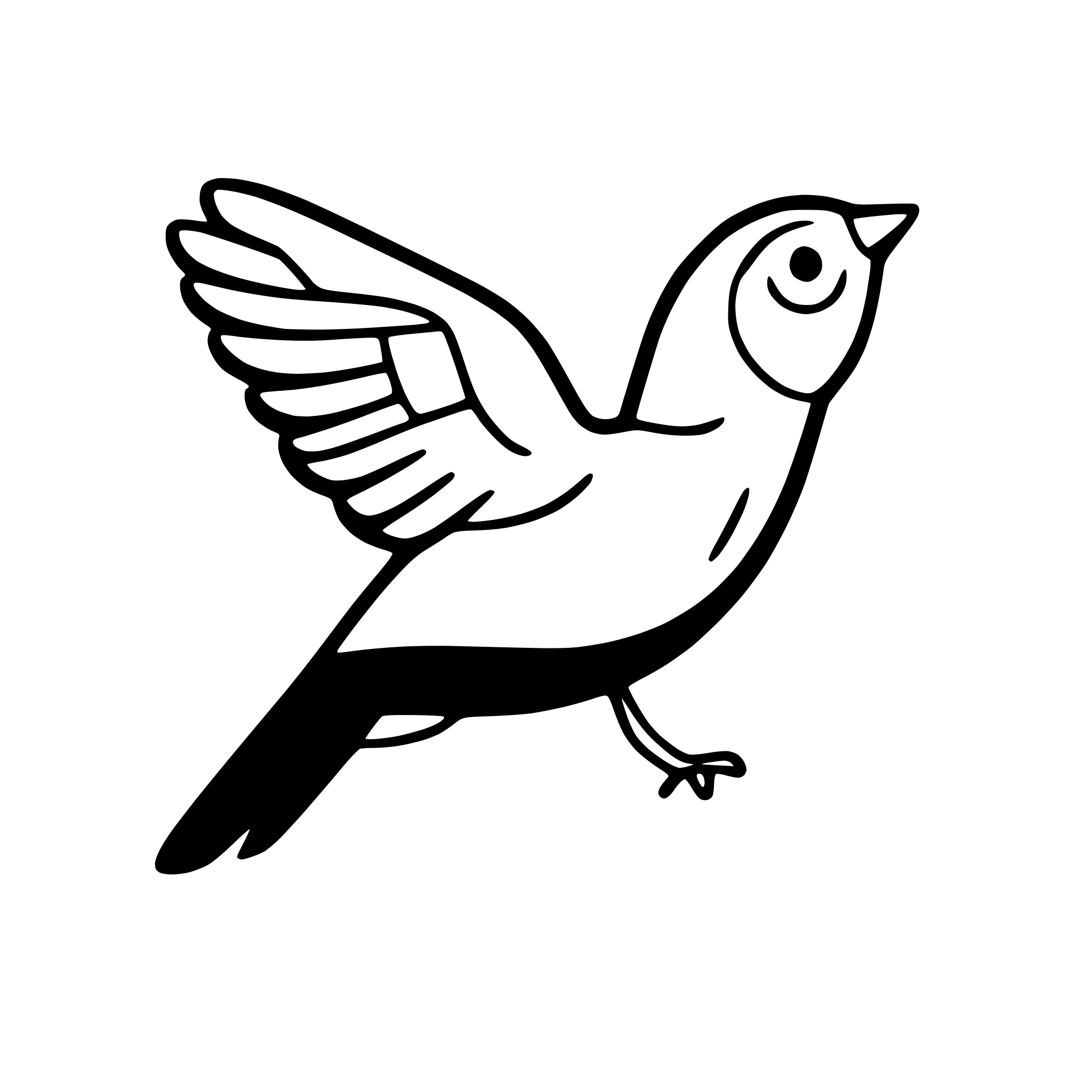 AI-generated SVG of 'bird in mid-flight'