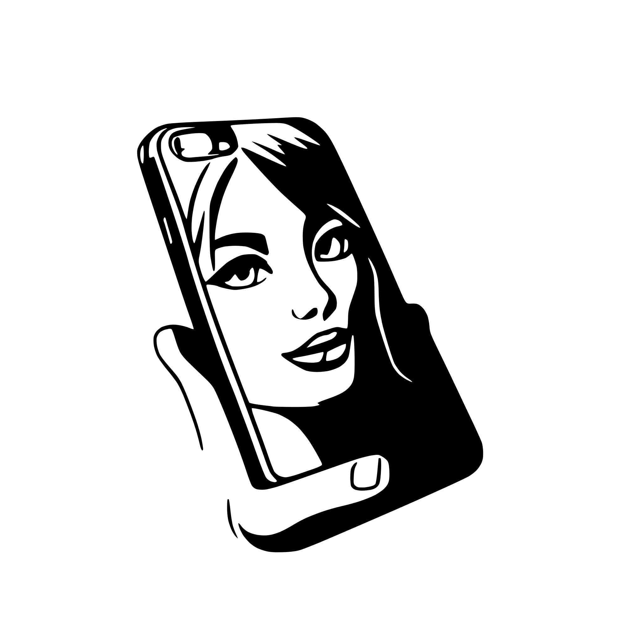 AI-generated SVG of a phone in hand