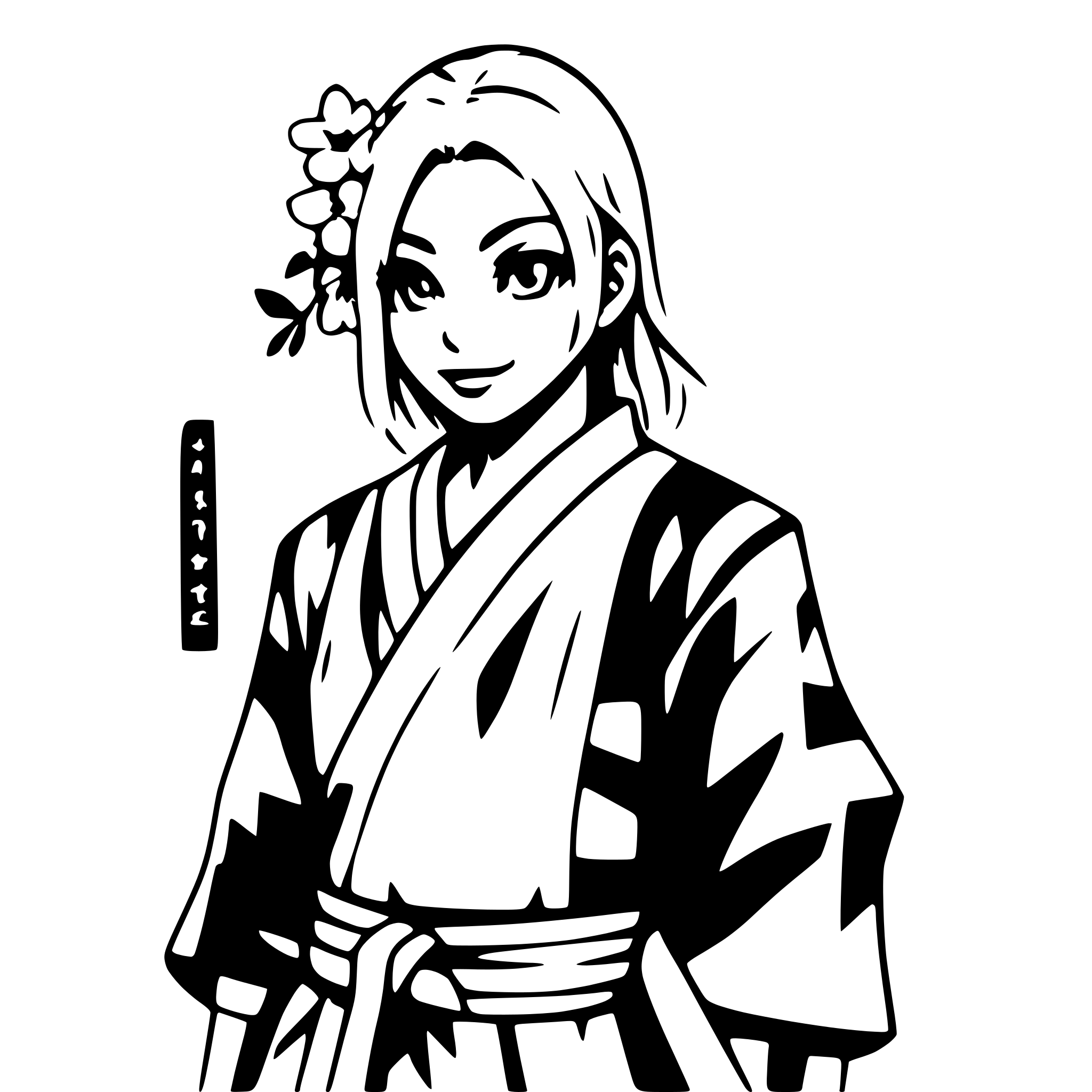 AI-generated SVG of 'samurai with cherry blossoms'