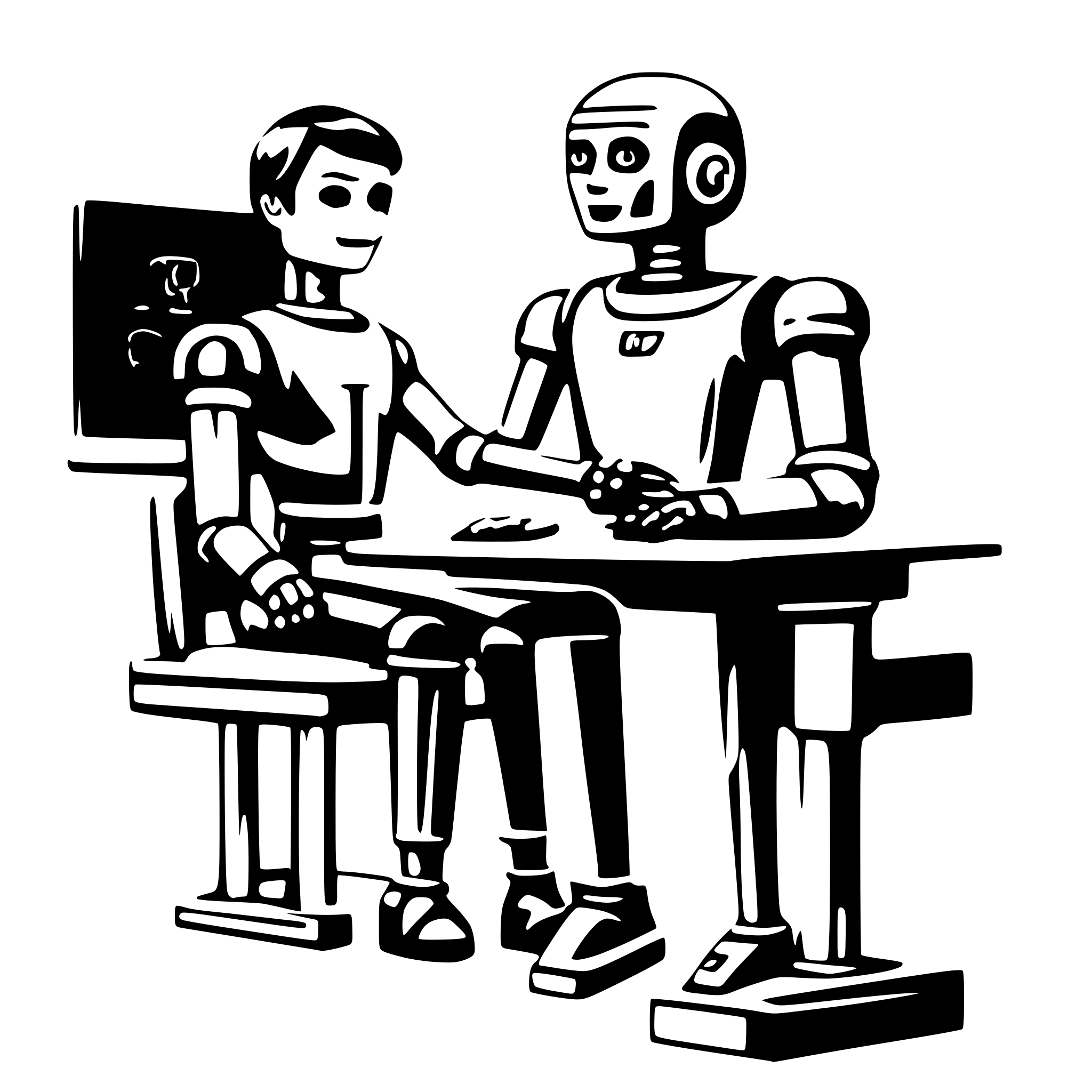 AI-generated SVG of 'A ai robot is teacher teaching a man'