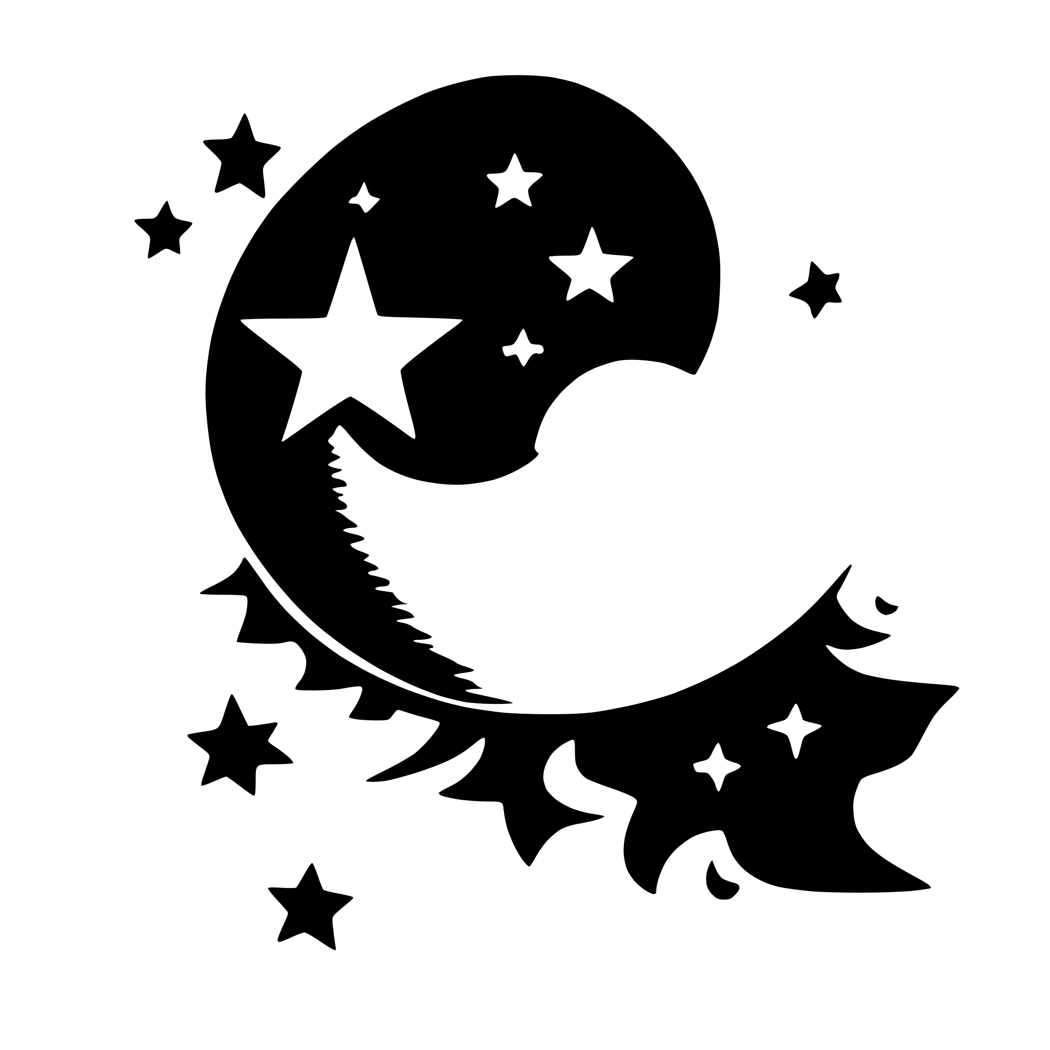 AI-generated SVG of 'Stars and moon'