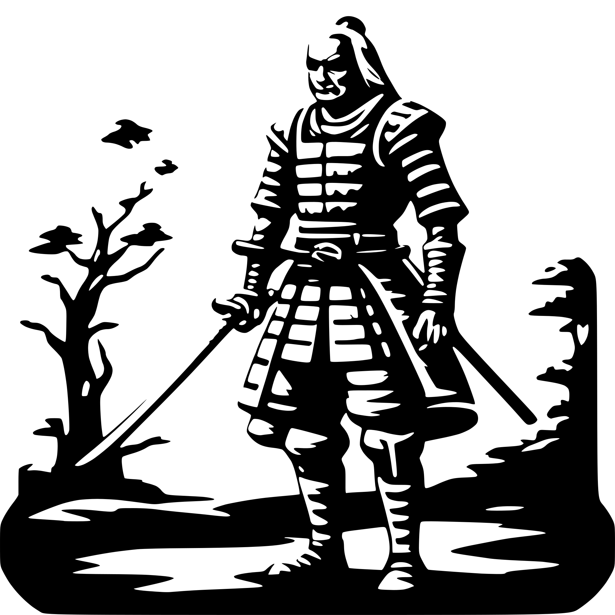 AI-generated SVG of a old samurai