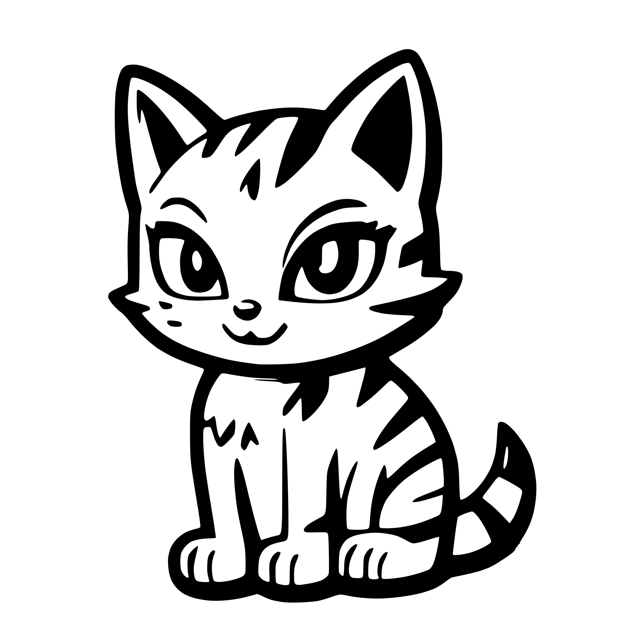 AI-generated SVG of a Cute cat cartoon style tabby in 4 colours AI-generated SVG of a Cute cat cartoon style tabby in 4 colours
