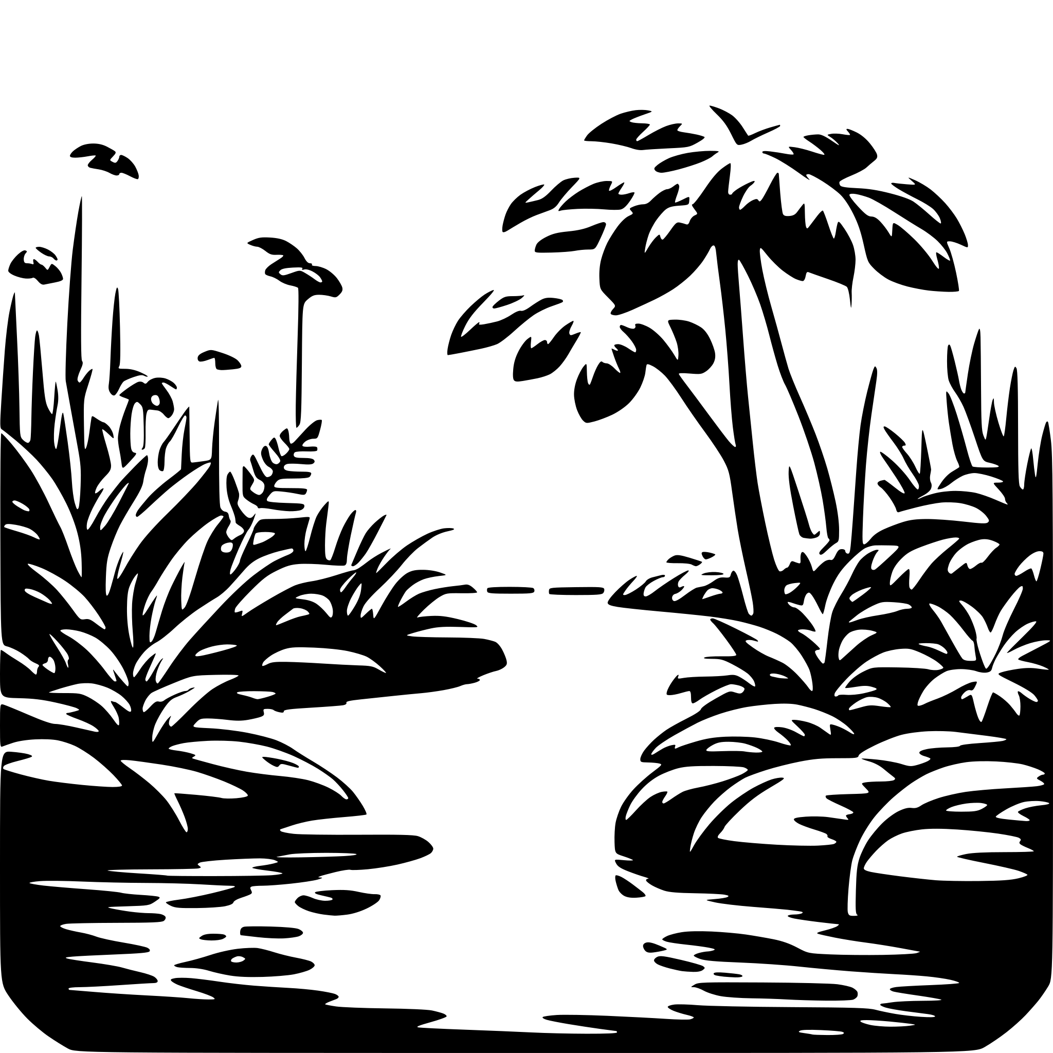 AI-generated SVG of 'jungle water ecosystem'