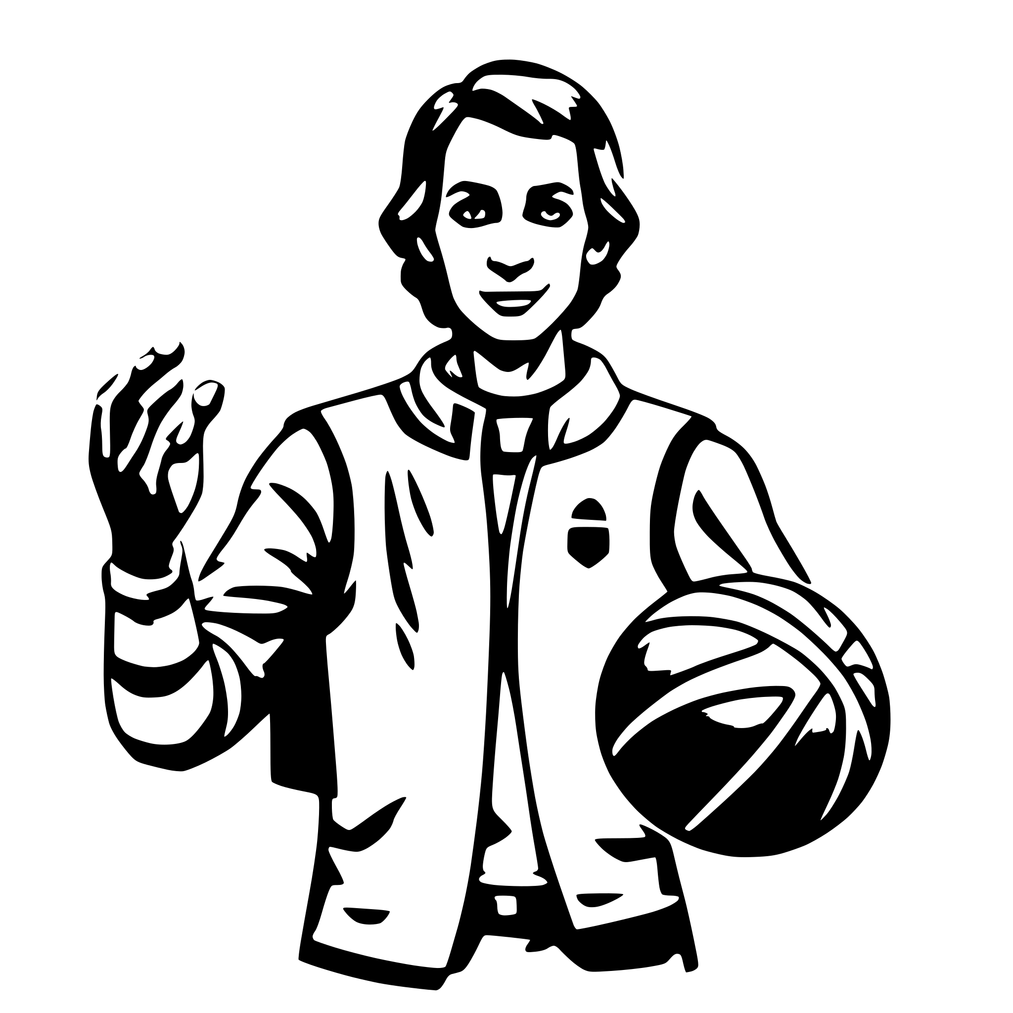 AI-generated SVG of a basketball coach